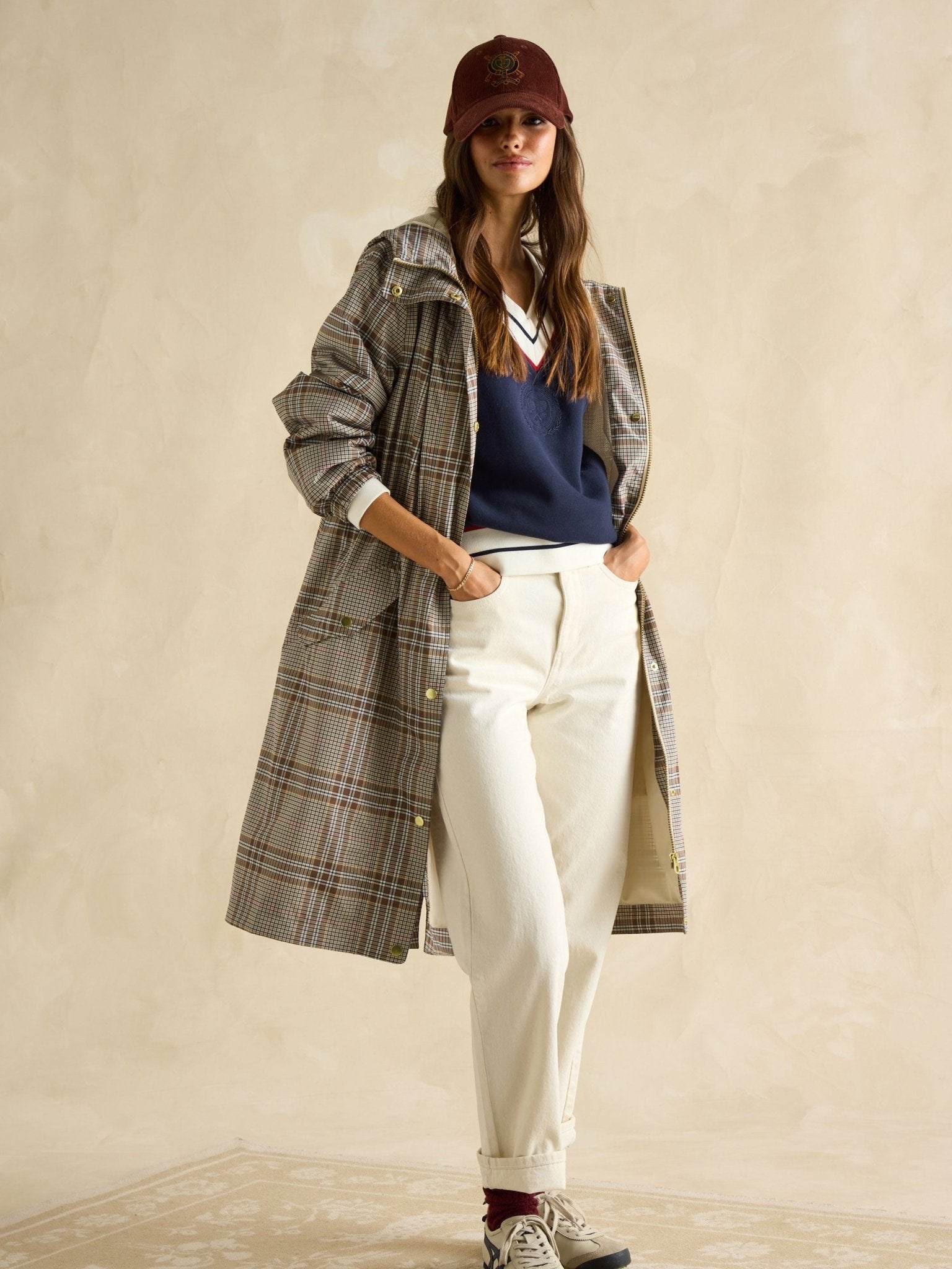 Joules - Joules Womens Holkham Waterproof Packable Raincoat With Hood - Ladies