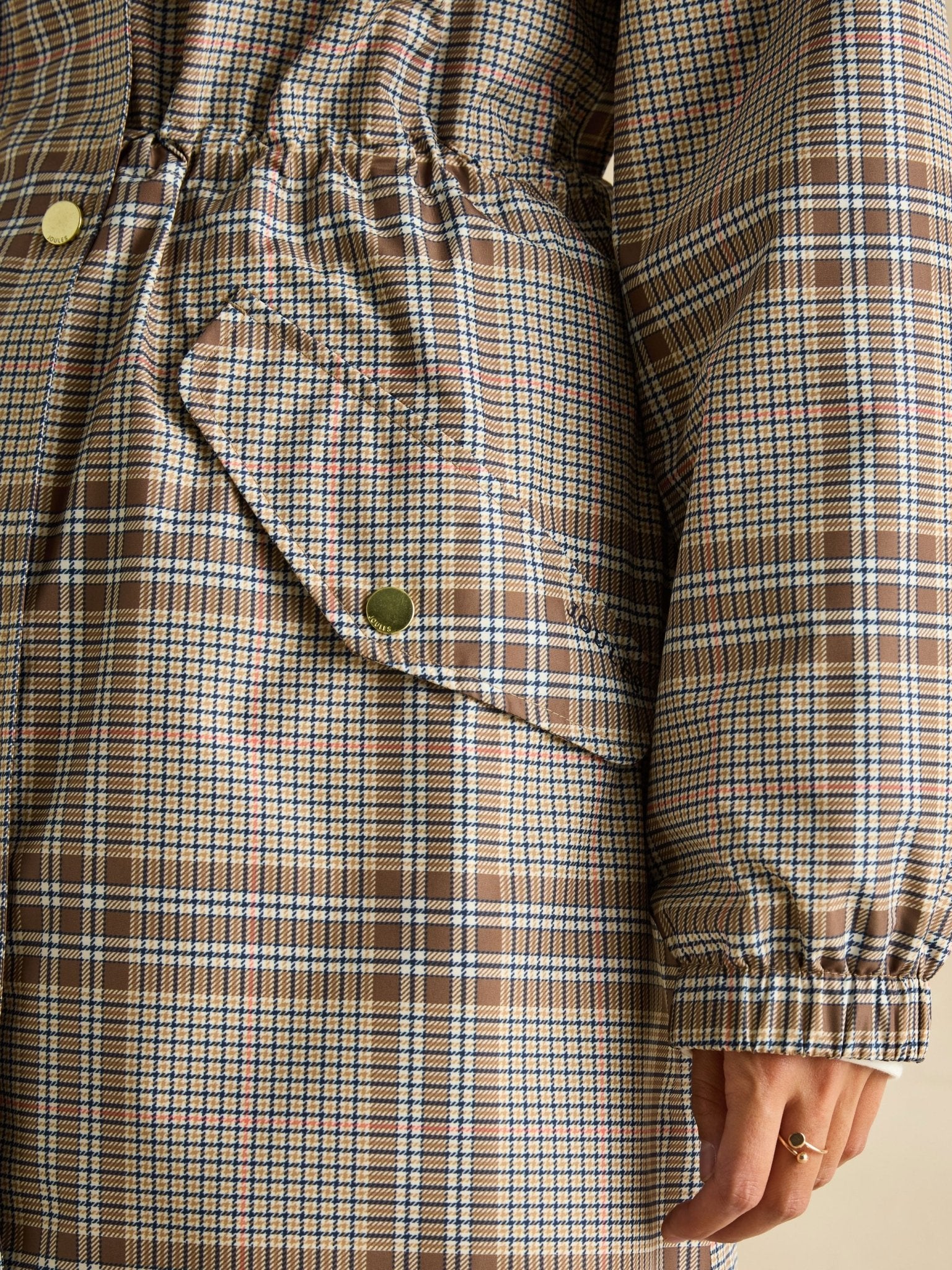 Joules - Joules Womens Holkham Waterproof Packable Raincoat With Hood - Ladies