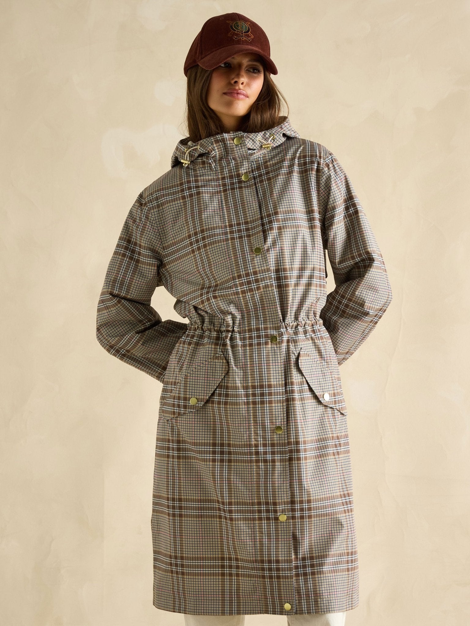 Joules - Joules Womens Holkham Waterproof Packable Raincoat With Hood - Ladies