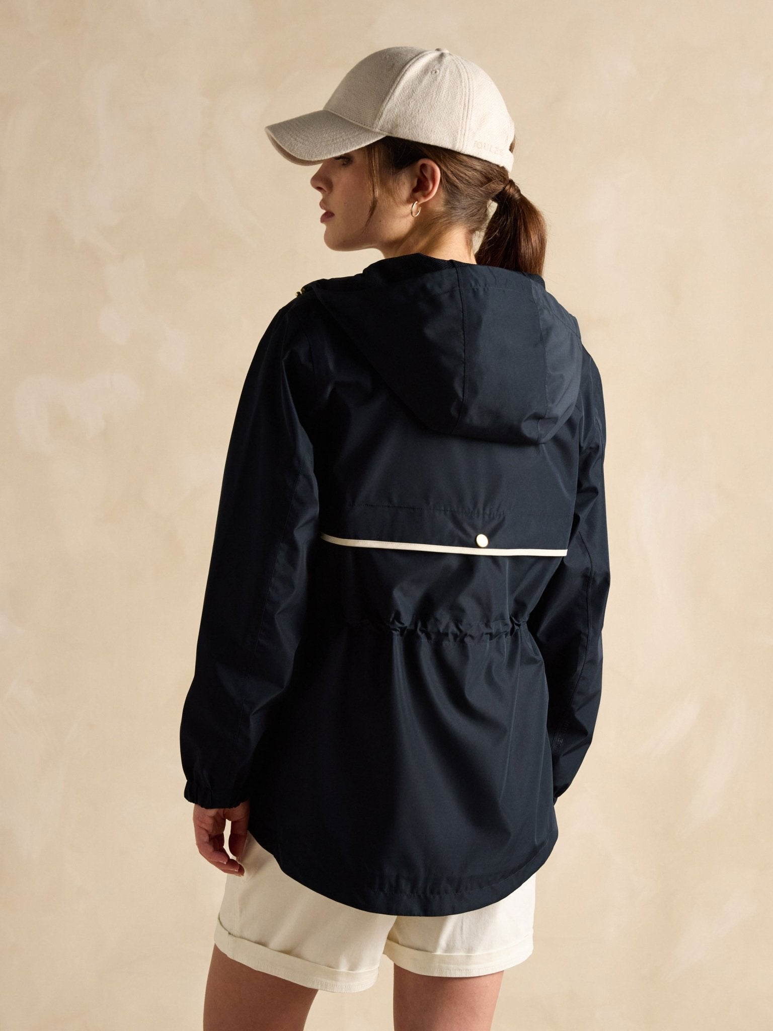 Joules - Joules Womens Holt Packable Waterproof Raincoat with Hood - Ladies