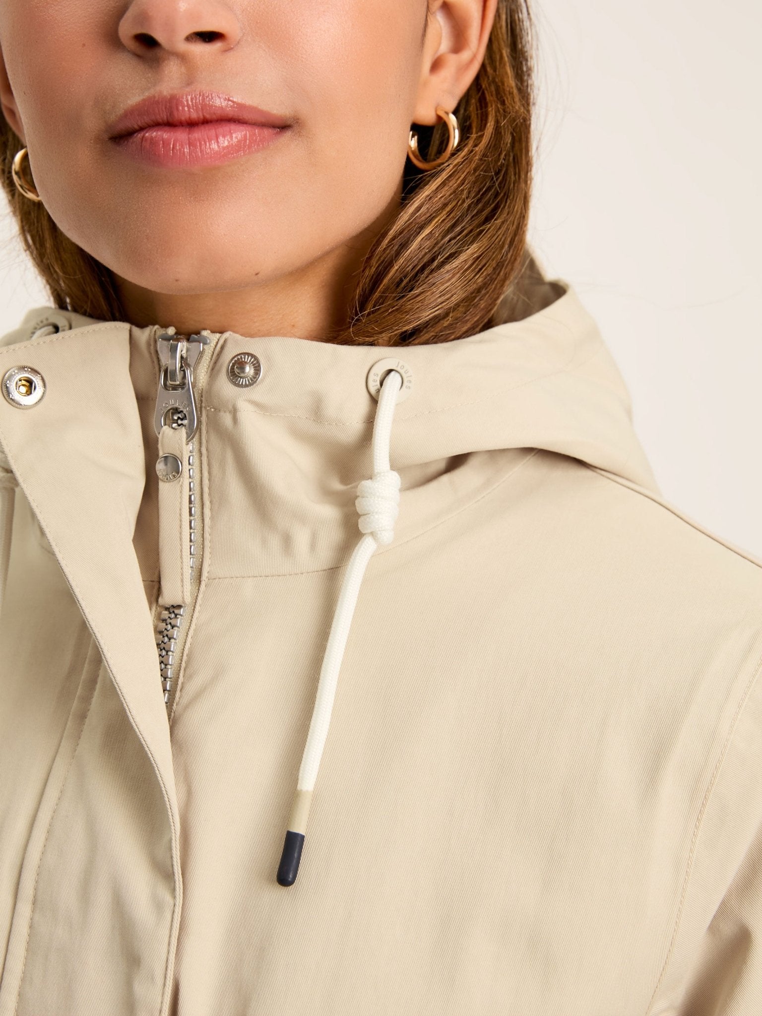 Joules - Joules Womens Portwell Waterproof Raincoat With Hood - Ladies