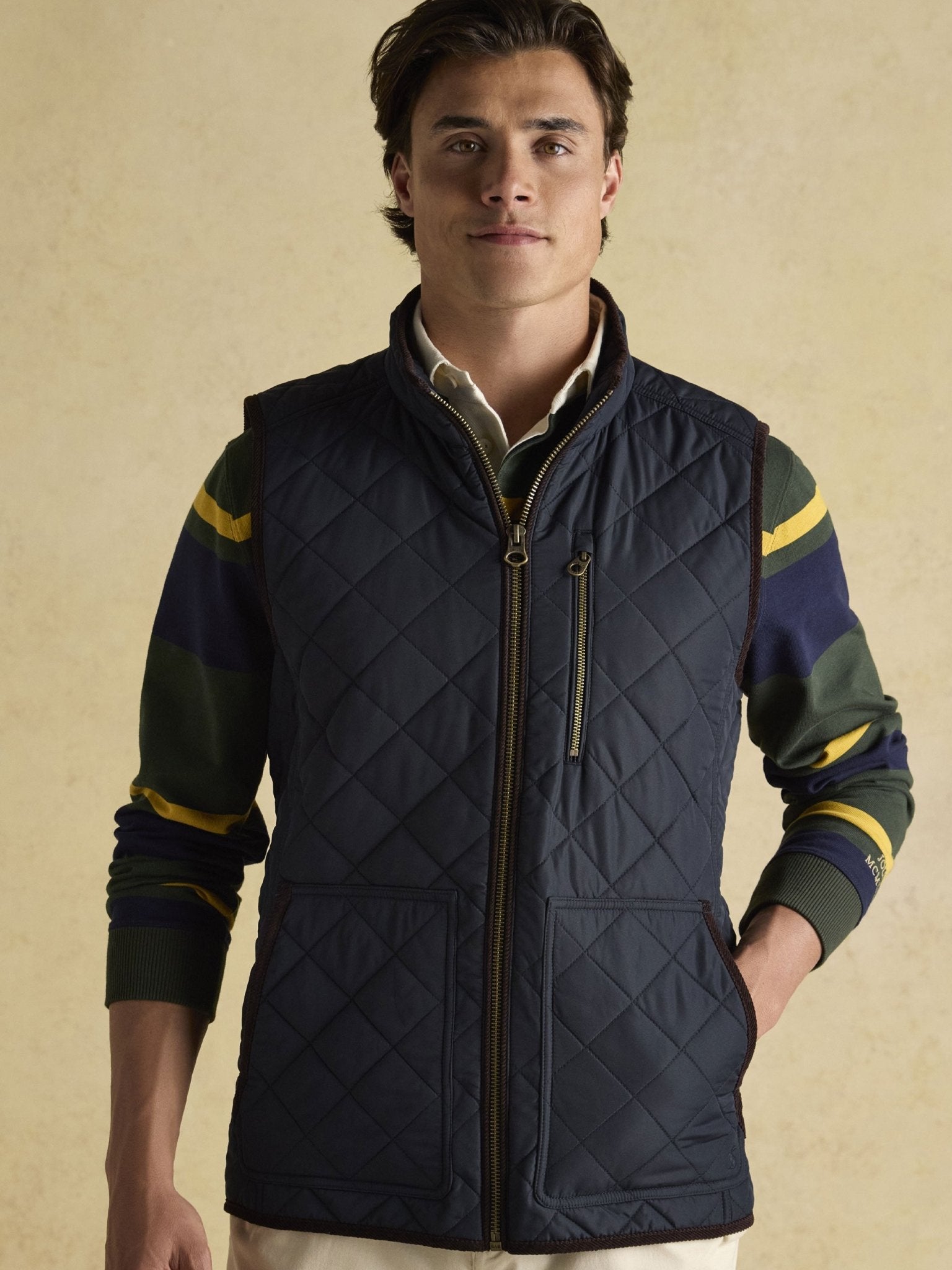Joules - Joules Maynard Mens Gilet quilted fleece lined waistcoat / bodywarmer