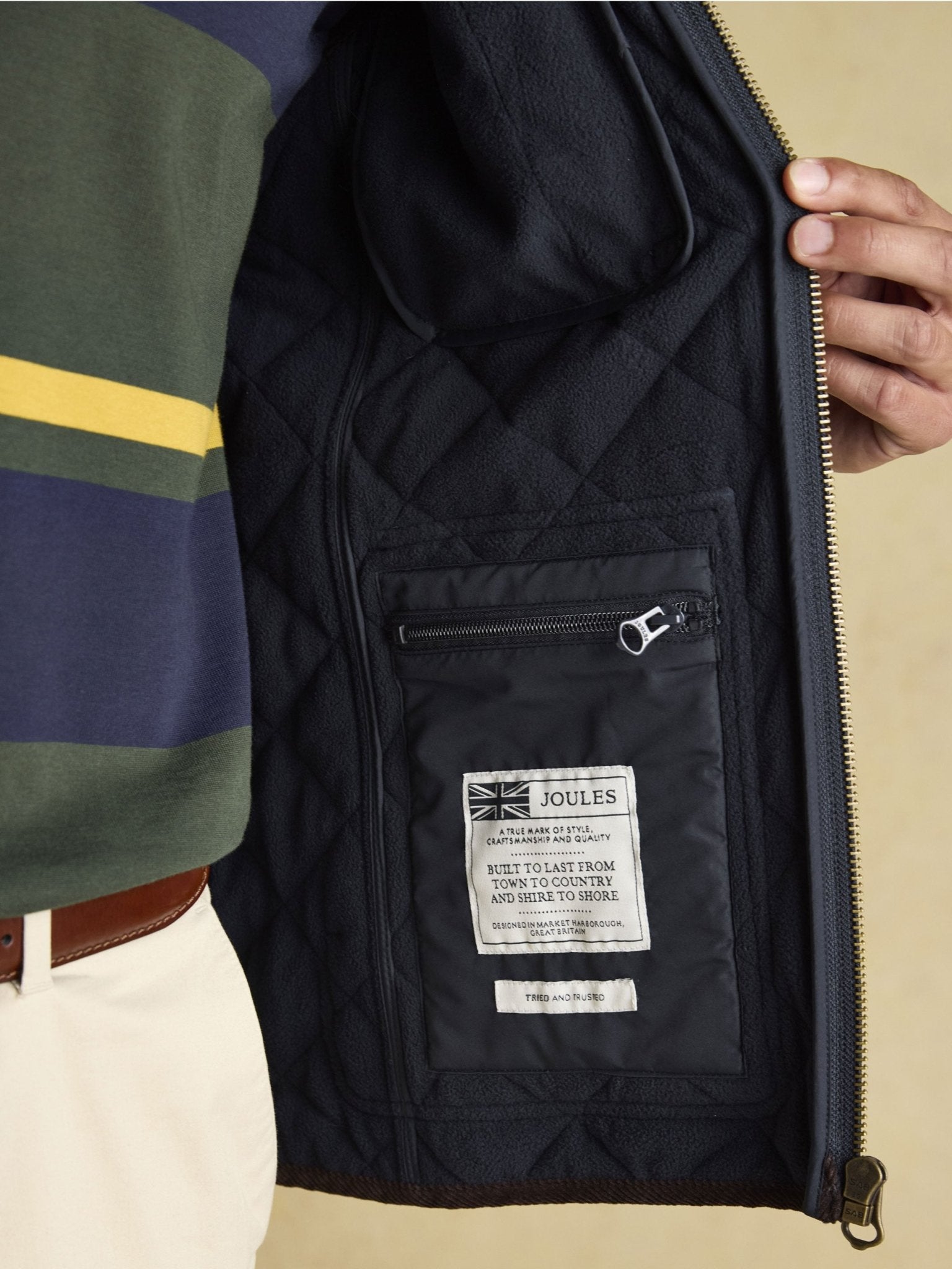 Joules - Joules Maynard Mens Gilet quilted fleece lined waistcoat / bodywarmer