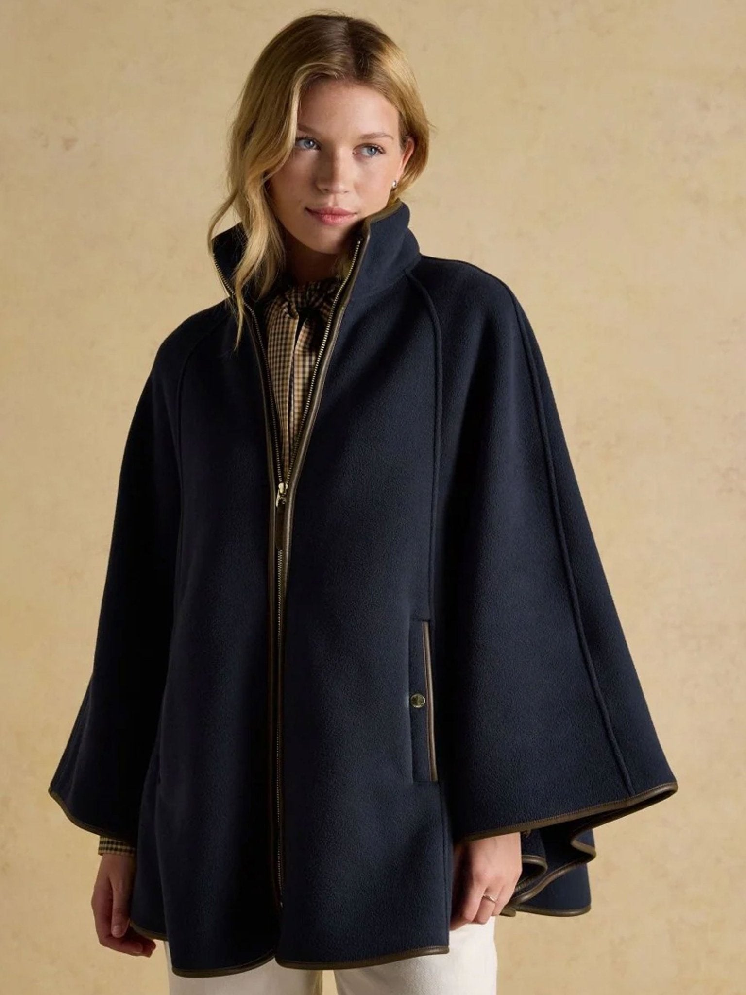 Joules - Ladies Heritage Longline cape / Womens country fleece cape Joules