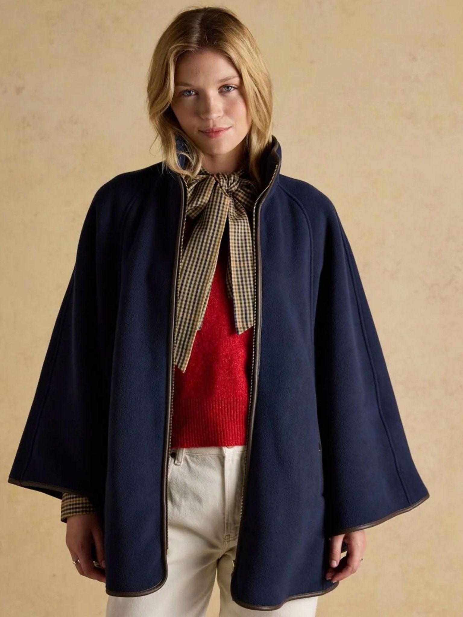 Joules - Ladies Heritage Longline cape / Womens country fleece cape Joules