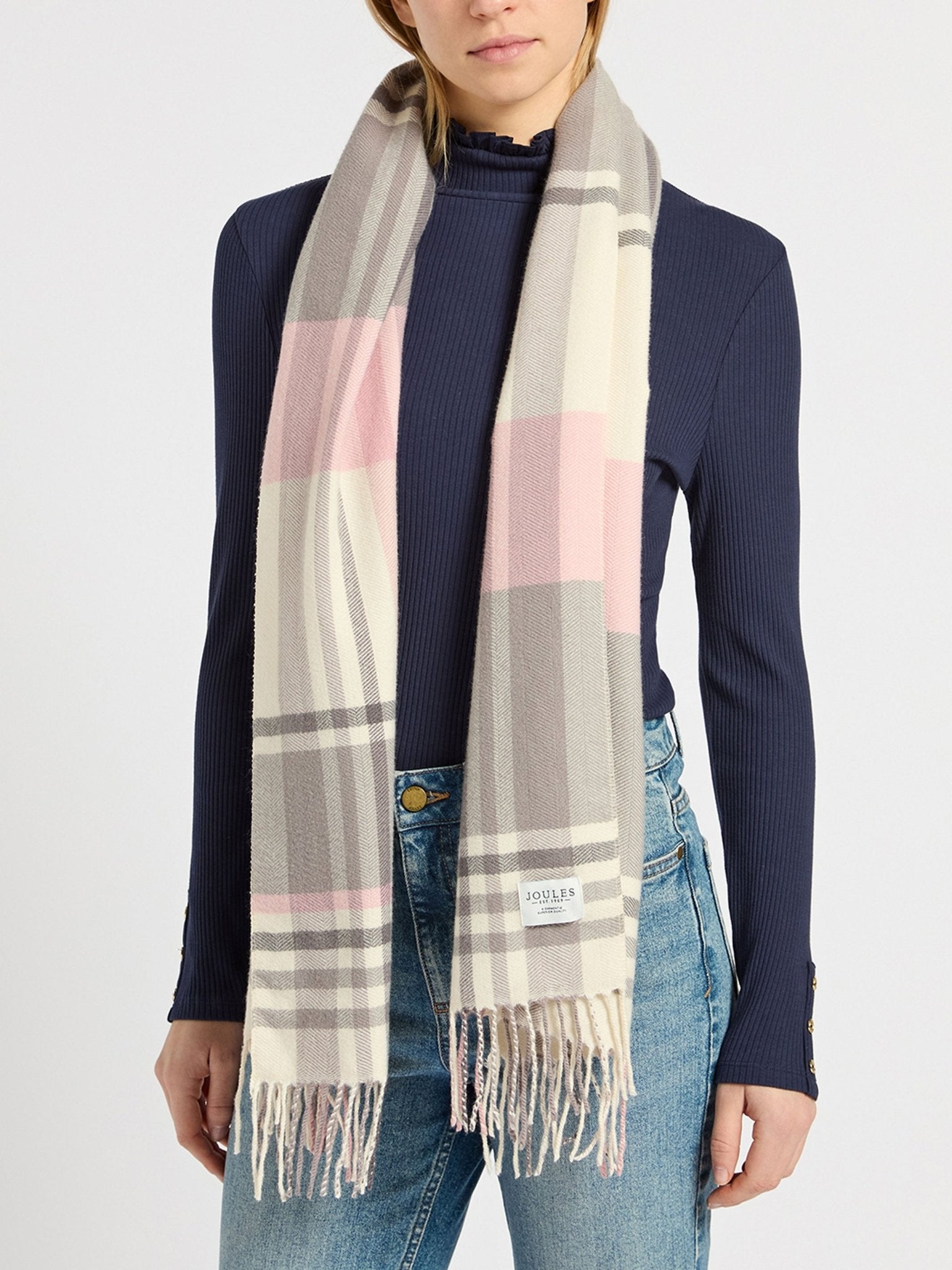 Joules Langtree Ladies Scarf Check / Tartan - Machine washable Joules