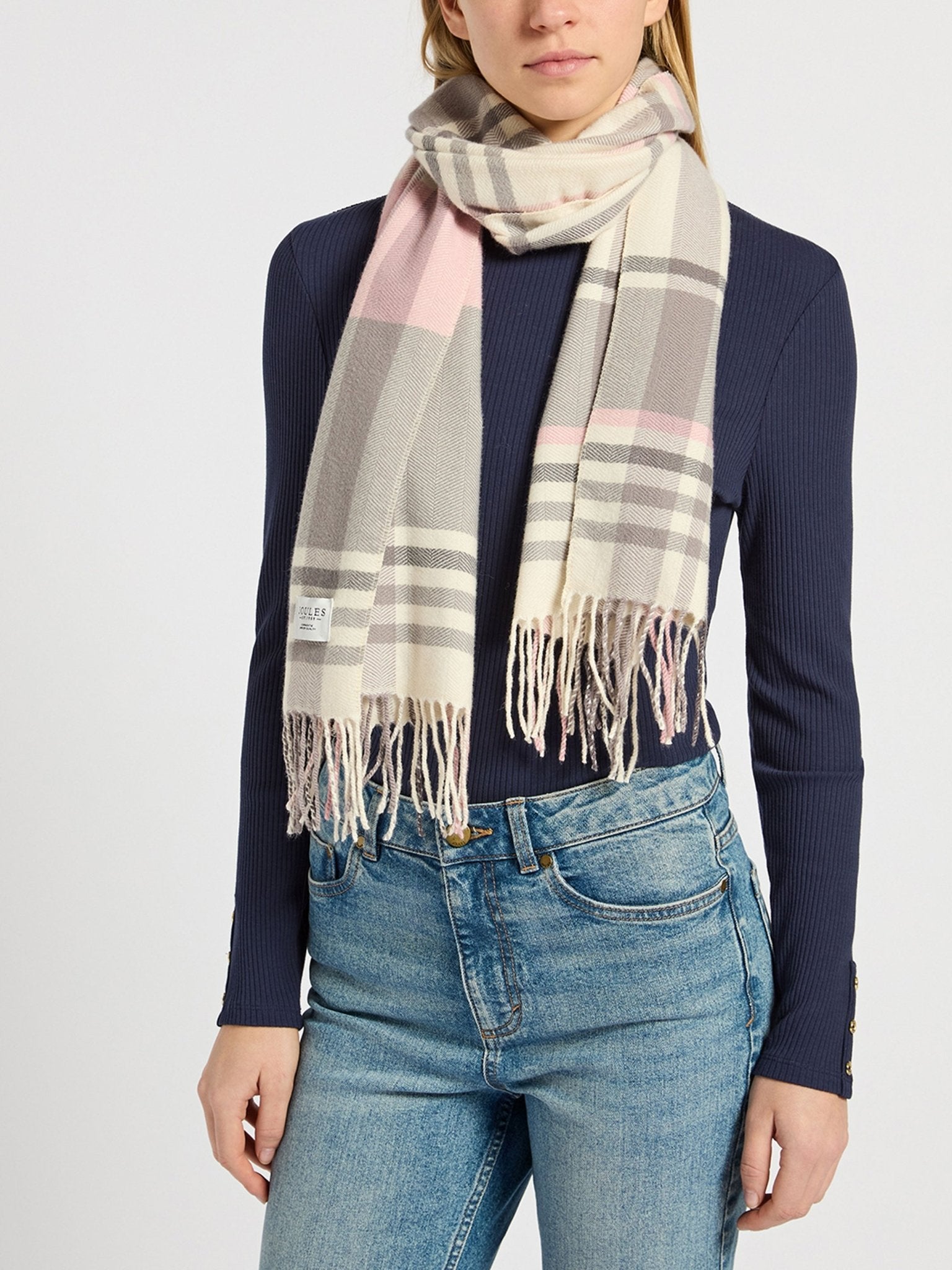 Joules Langtree Ladies Scarf Check / Tartan - Machine washable Joules