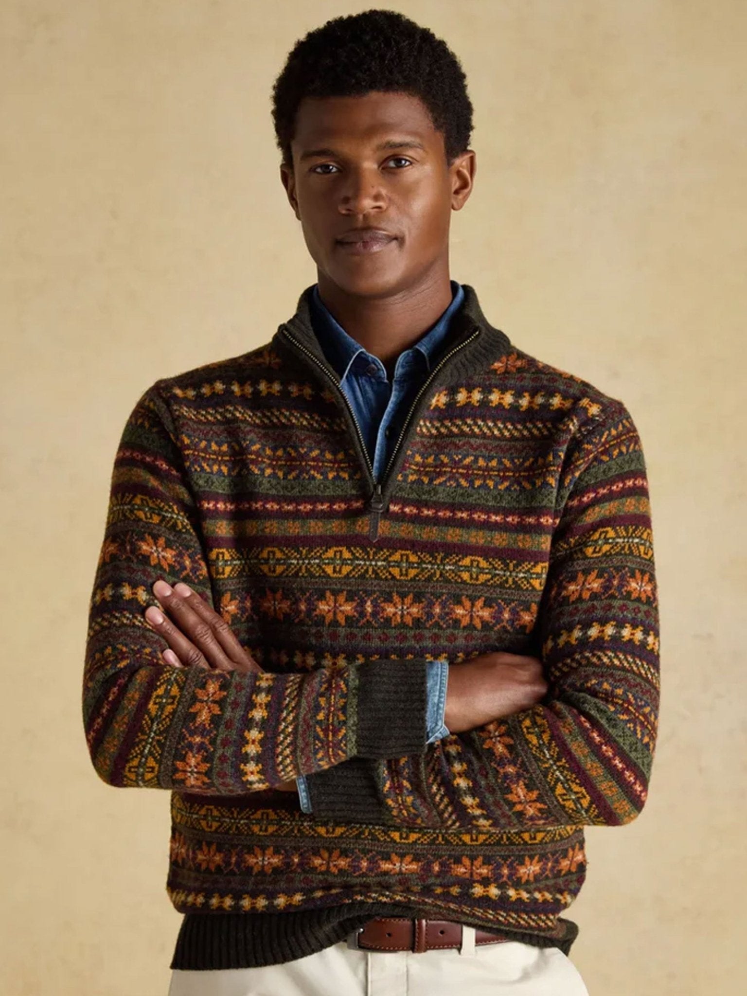 Joules - Milligan Mens Jumper - 1/4 Zip / Pullover / Sweater - 80% Wool Joules