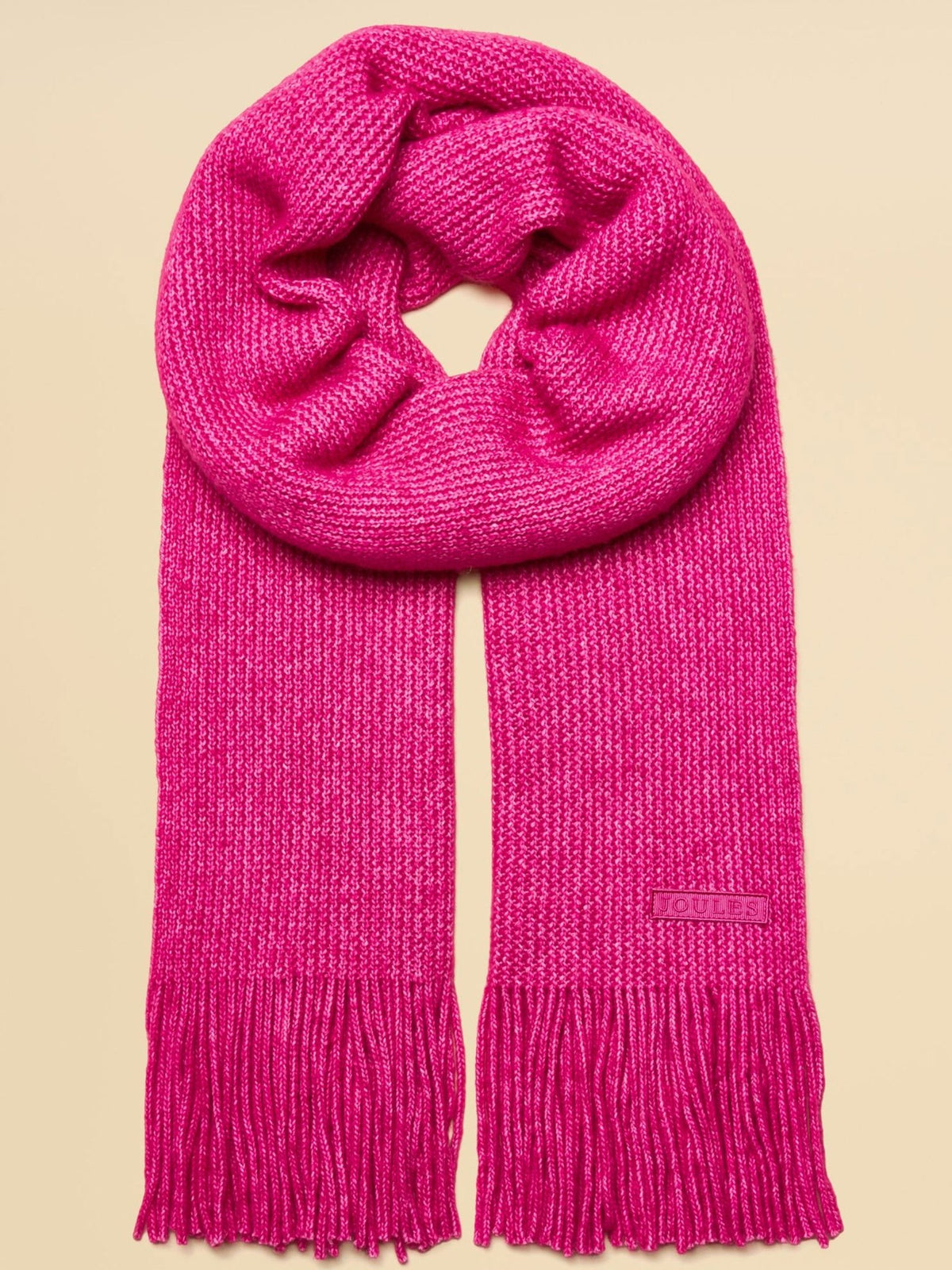 Joules Rosa Oatmeal Knitted Scarf – Soft Fringed Winter Wrap Joules Ladies Headwear