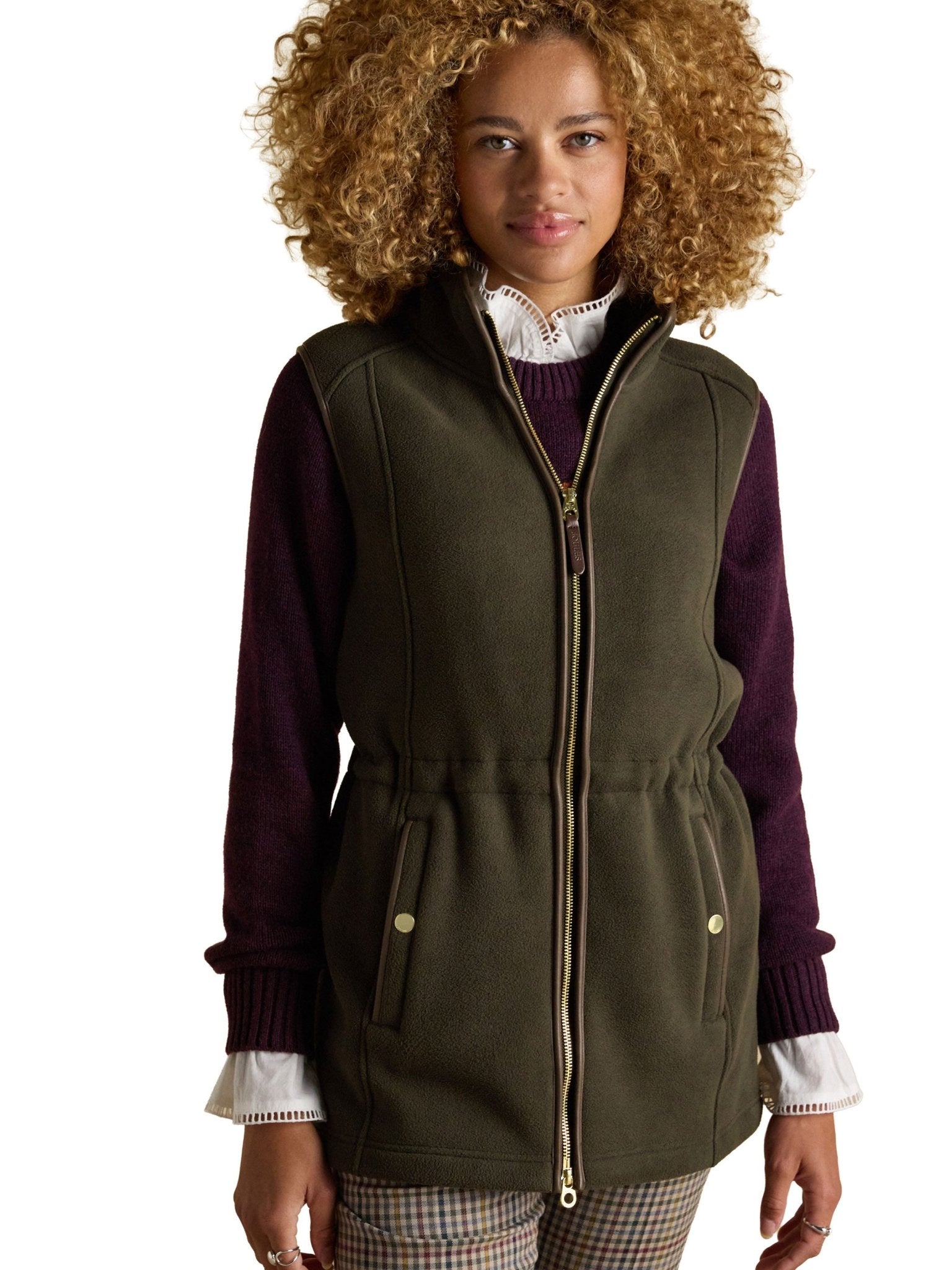 Joules Womens Heritage Longline Fleece Gilet / Ladies Full zip fleece waistcoat Vest Joules