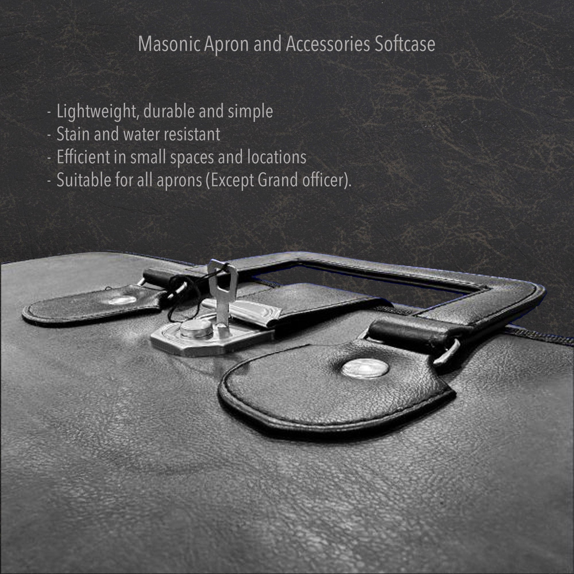 Freemason Masonic regalia Soft Case - Lockable, durable with internal pocket and buckle for Apron Masonic Regalia Apron