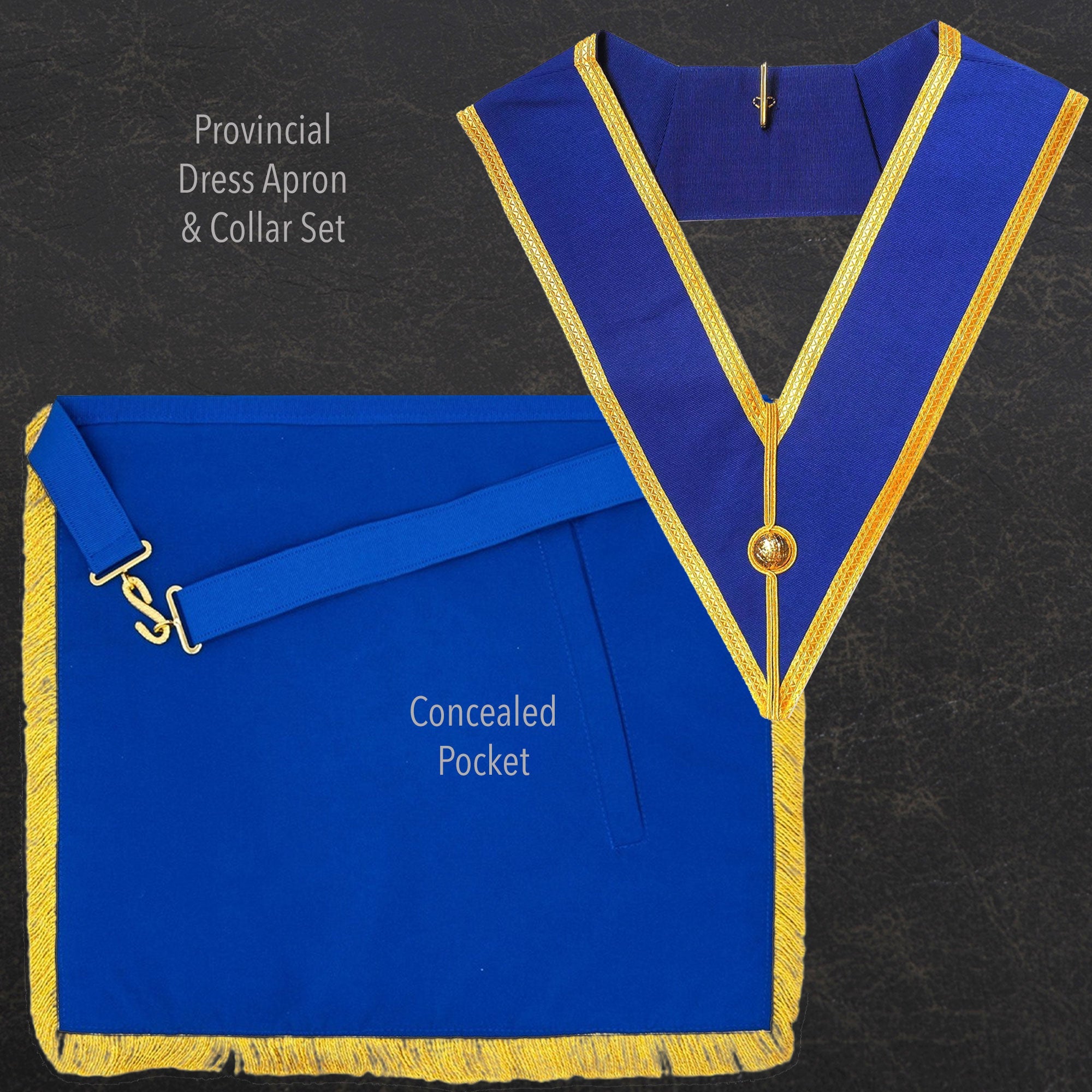 Masonic Regalia UK - Freemason Provincial Dress Collar and Apron Set - Masonic Men