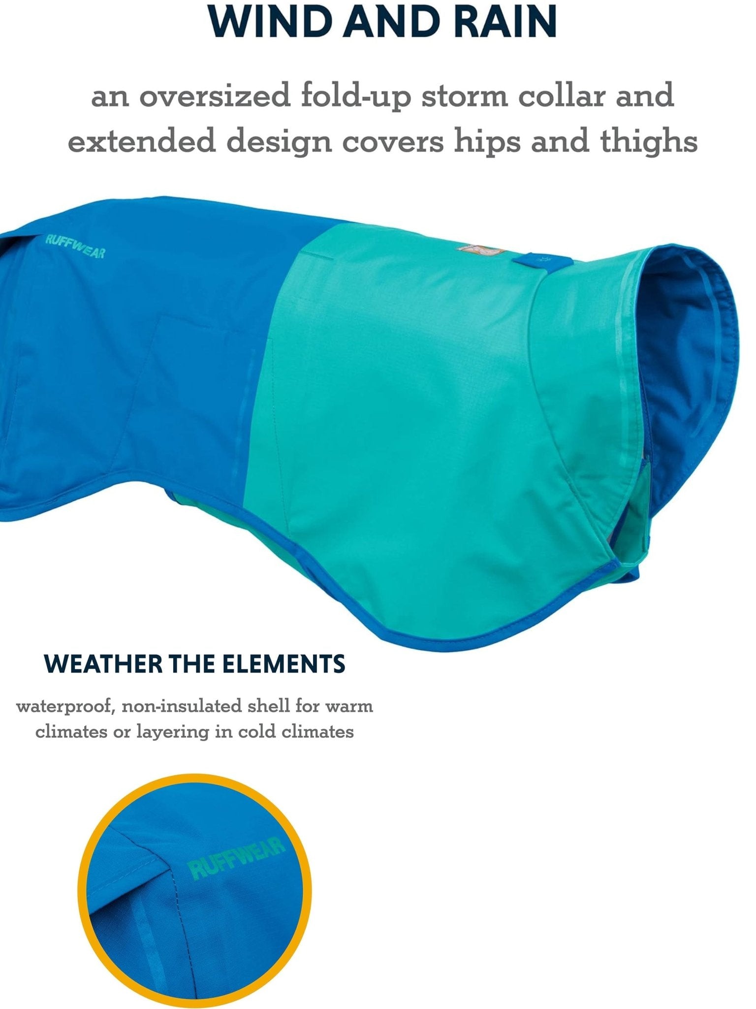 Ruffwear - Sun Shower™ Dog Raincoat - Waterproof Dog Coat, to help keep you dog dry in the wet.