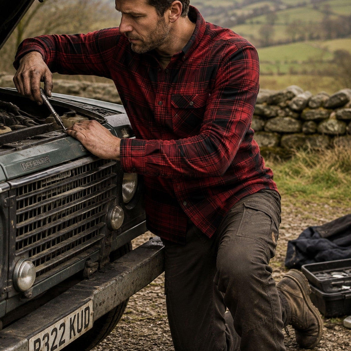 Seeland Glen Flannel Mens Shirt - Canada Check Long sleeve shirt / Lumberjack Seeland Shirt
