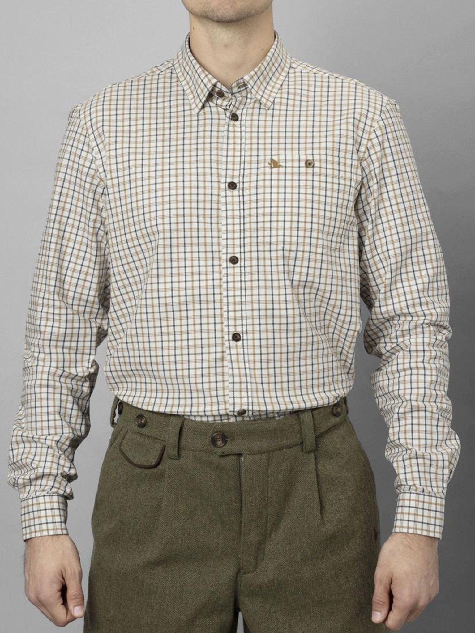 Seeland Oxford check Long Sleeve Mens Shirt / Easy care cotton check shirts Seeland Shirt