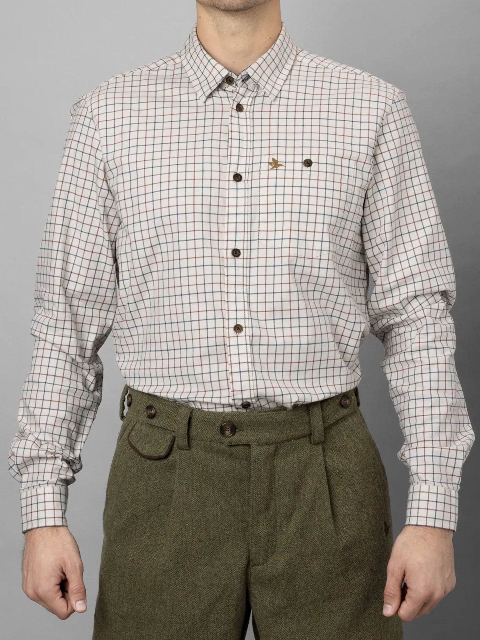 Seeland Oxford check Long Sleeve Mens Shirt / Easy care cotton check shirts Seeland Shirt