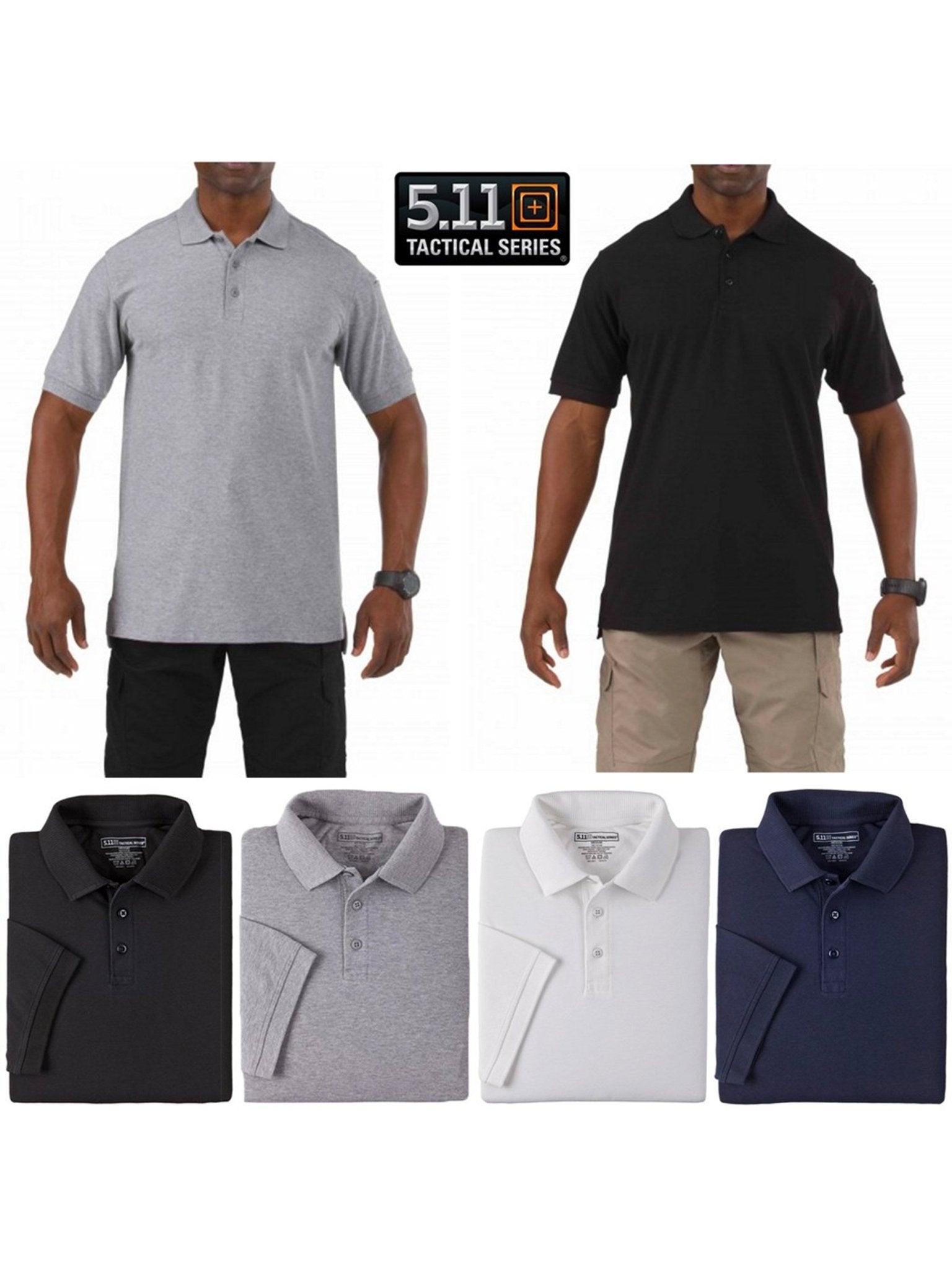 5.11 Tactical - 5.11 Utility Short Sleeve Polo Shirt - Cotton / Polyester Pique - Style 41180