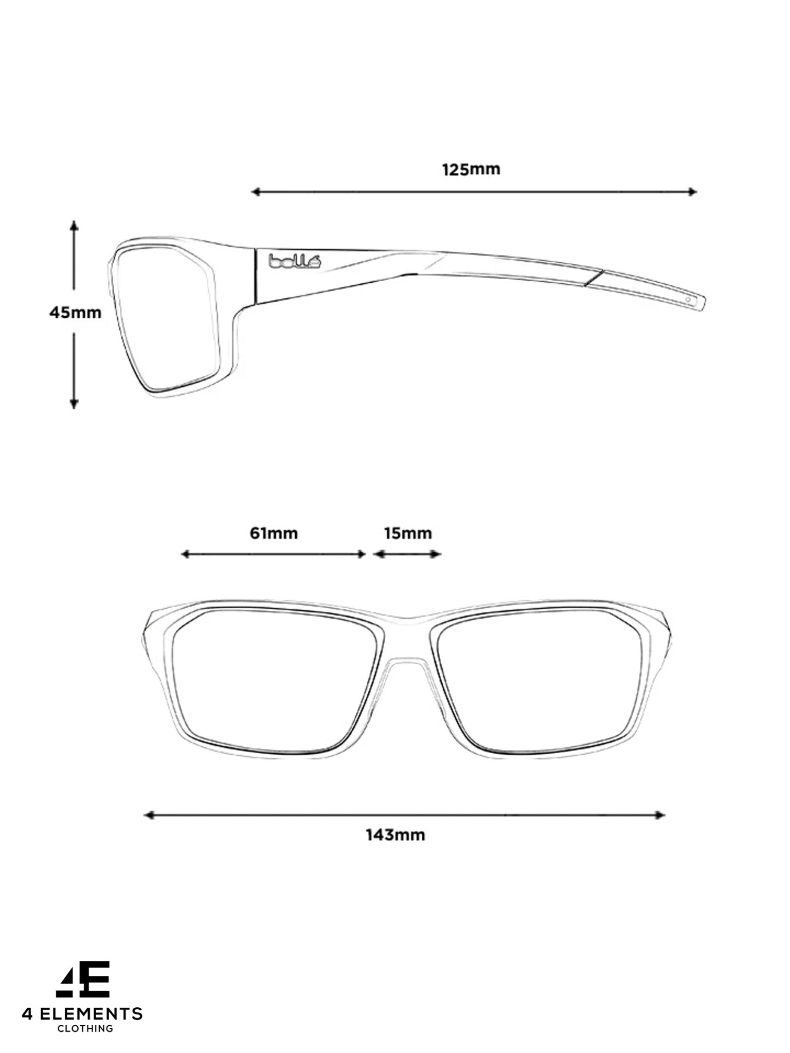 4elementsclothingBolléBolle - FENIX Sunglasses Titanium Matte - Volt 1 + Offshore PolarizedsunglassesBS136006