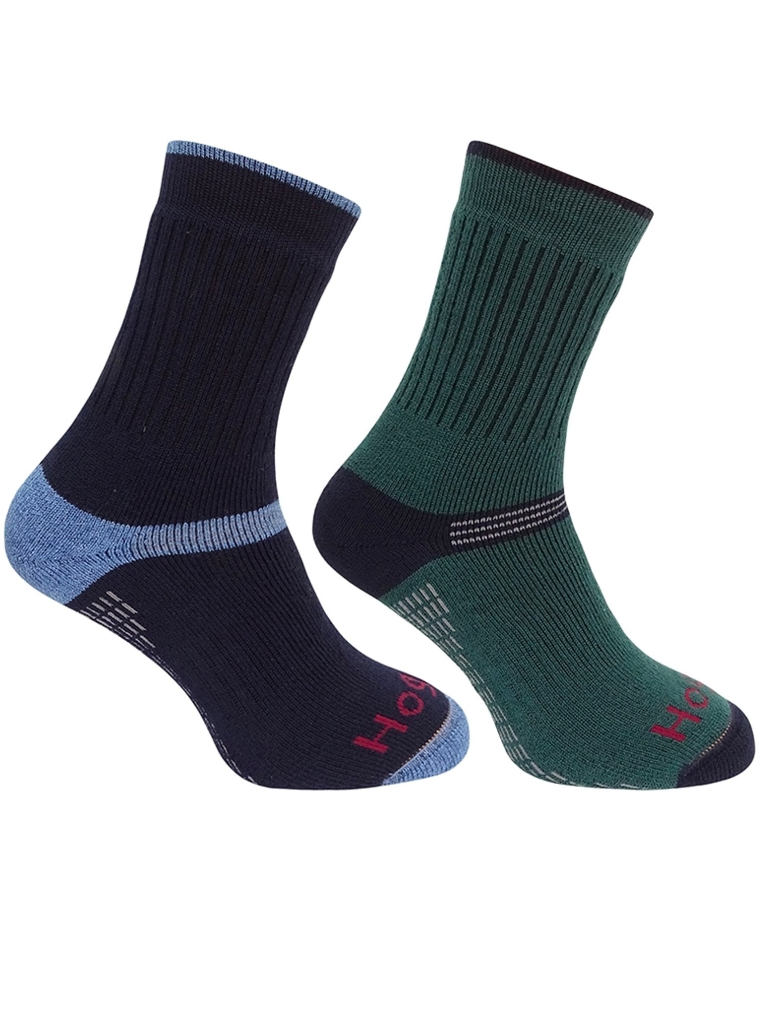 Hoggs of Fife - 1905 Mens Socks in Charcoal/Denim (Twin Pack) - Tech Active