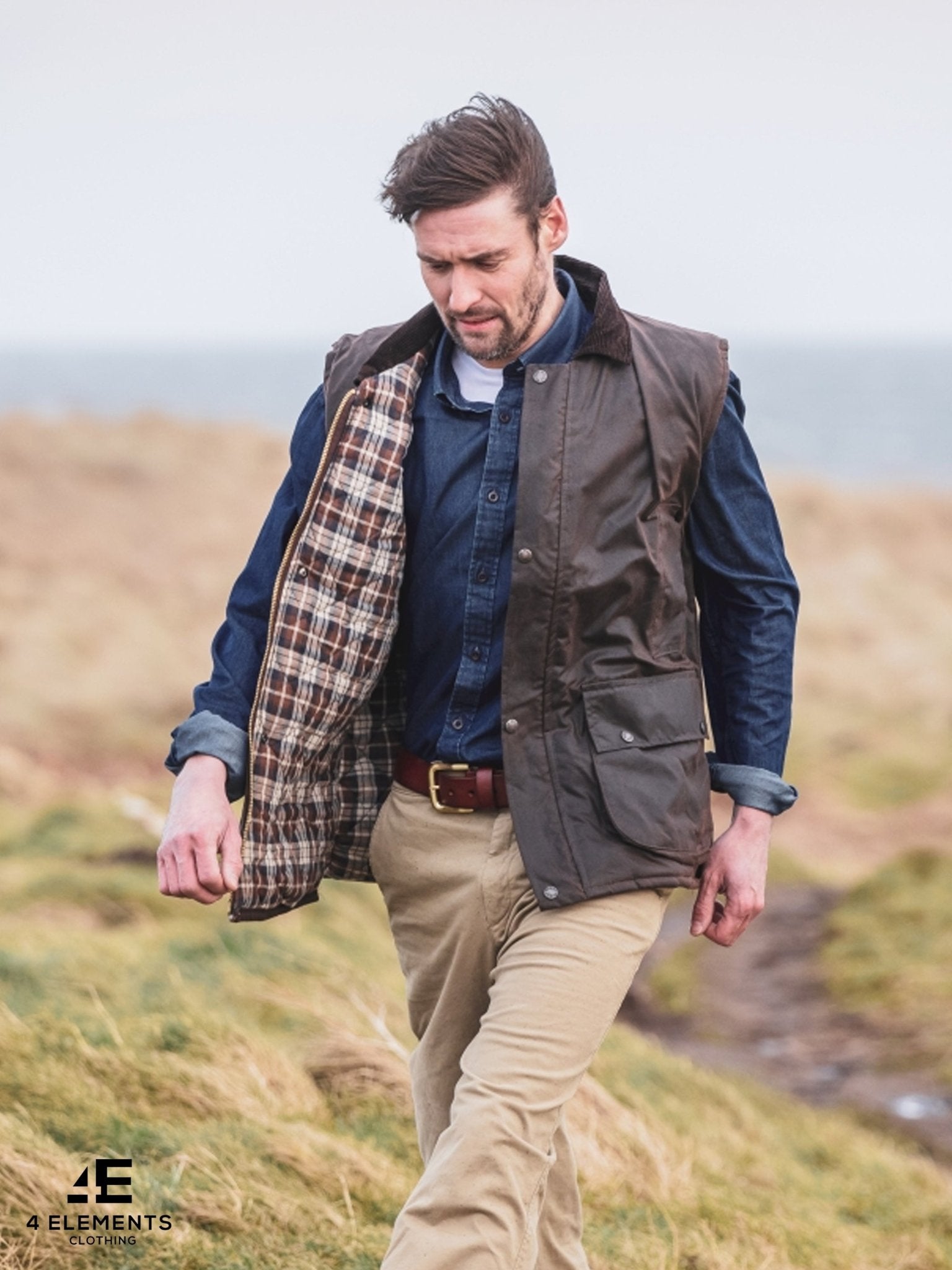 Hoggs of Fife - Archerfield Denim Mens Shirt - Mens Long sleeve Shirt Blue