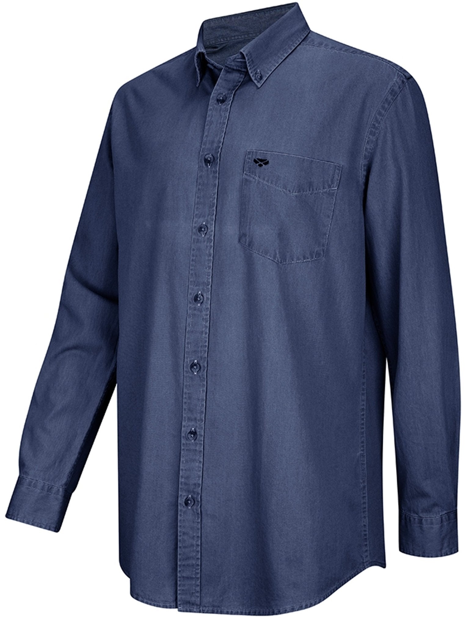 Hoggs of Fife - Archerfield Denim Mens Shirt - Mens Long sleeve Shirt Blue