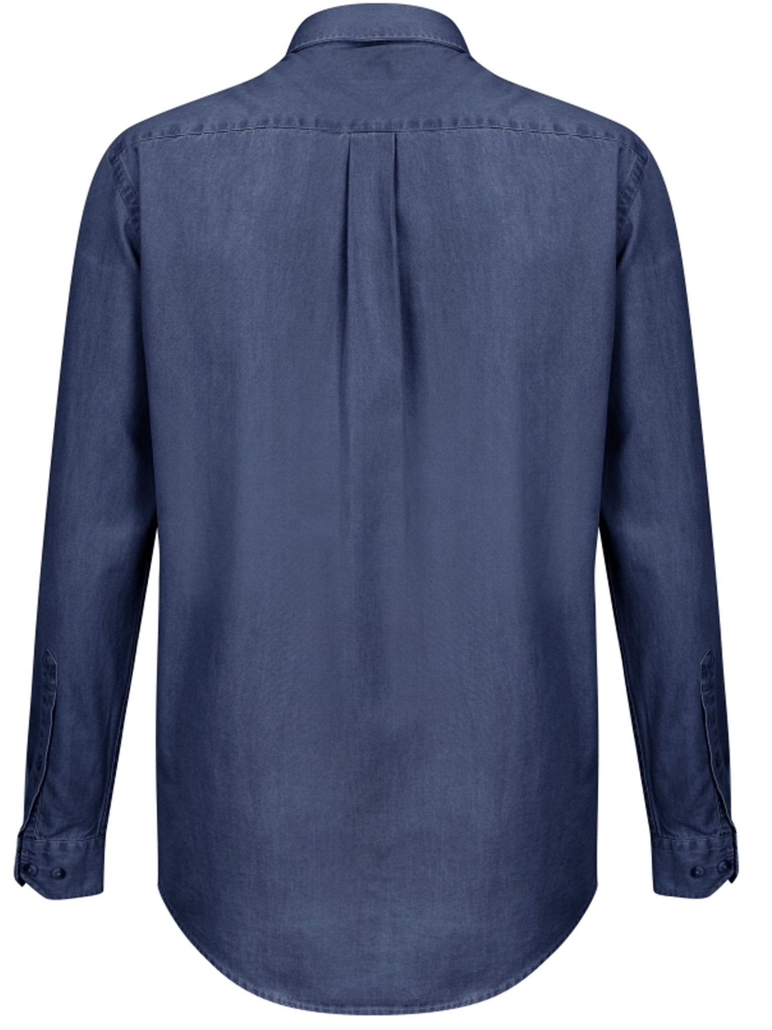 Hoggs of Fife - Archerfield Denim Mens Shirt - Mens Long sleeve Shirt Blue