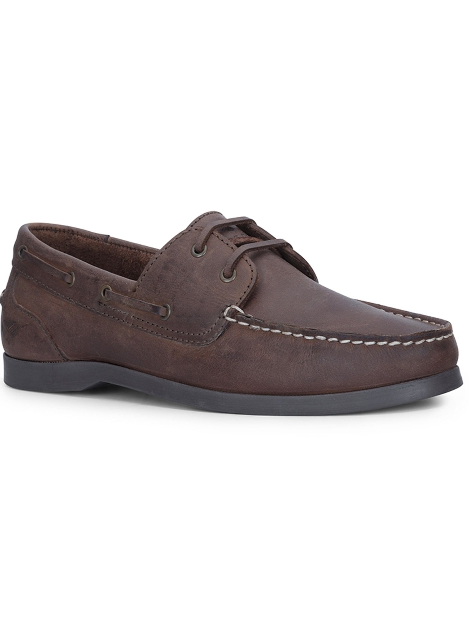Hoggs of Fife - Boat Shoe / Deck shoe With Sipe sole hand stitched leather shoe - Mull deck shoe