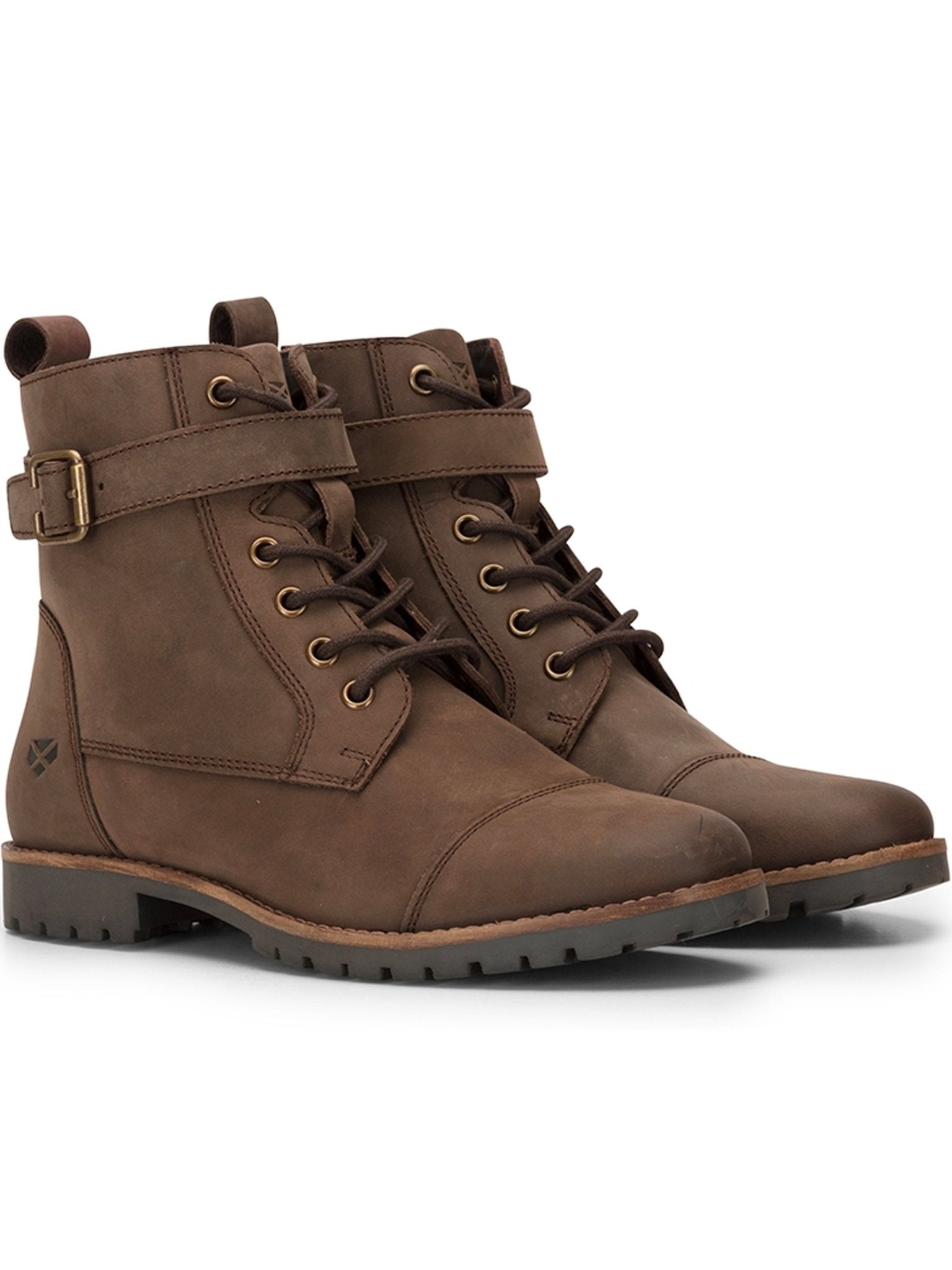 Hoggs of Fife - Ladies Bridle Buckle Leather Boot with medial zip entry