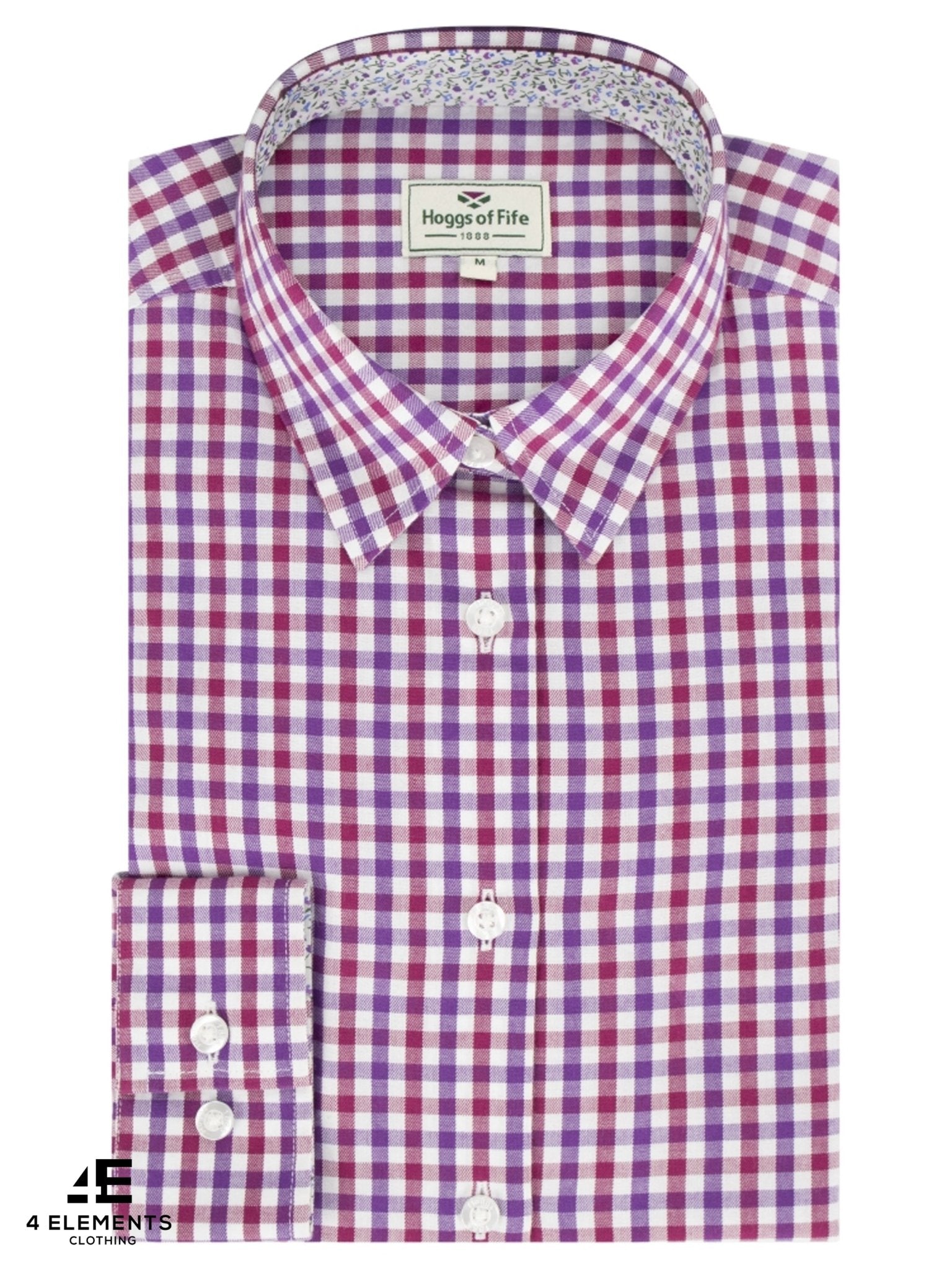 Hoggs of Fife - Ladies Long sleeve Shirt - Country check shirt with feminine trim - Becky II