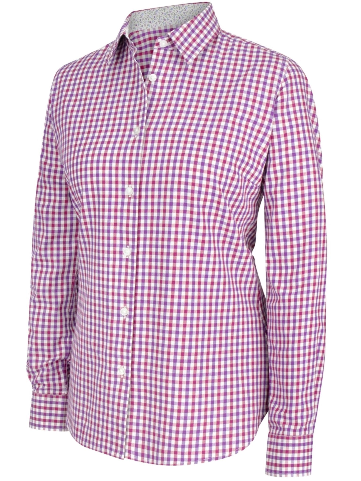 Hoggs of Fife - Ladies Long sleeve Shirt - Country check shirt with feminine trim - Becky II