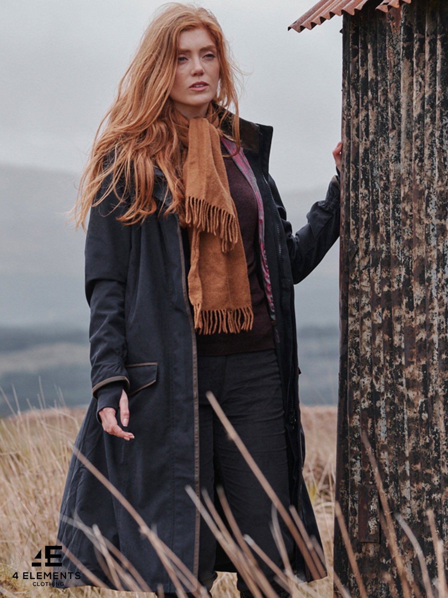 Hoggs of Fife - Long ladies coat / Struther 3/4 length equestrian style waterproof jacket
