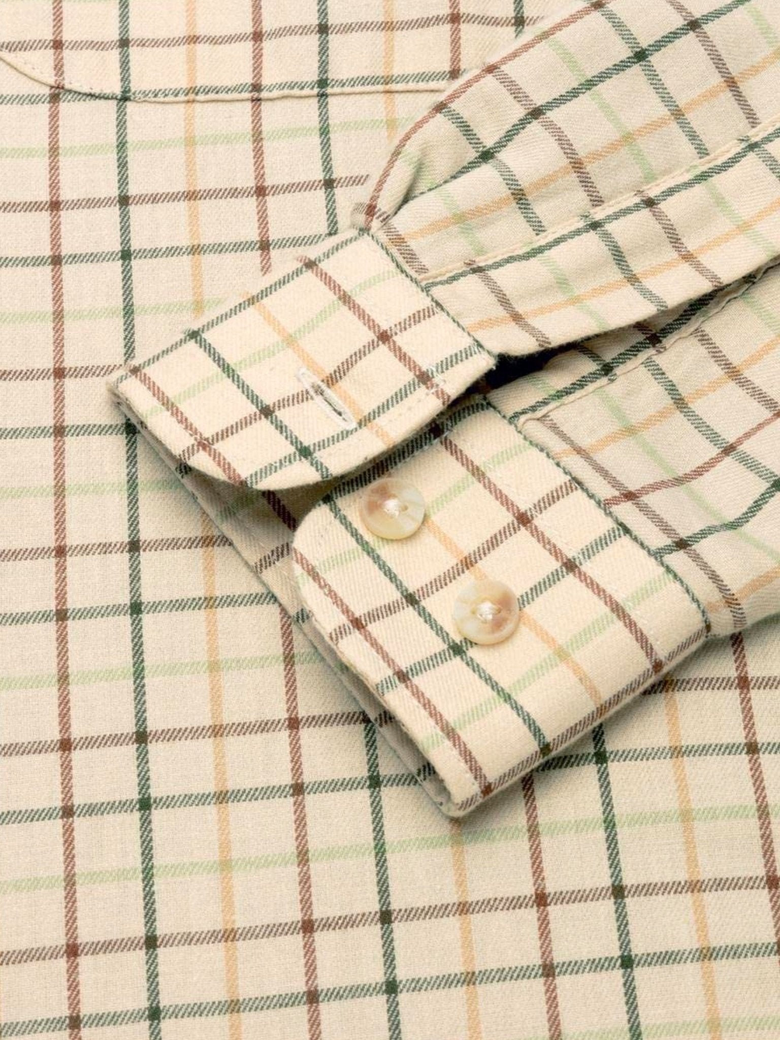 Hoggs of Fife - Men Fleece Lined / Mens Shirt Long sleeve micro fleece Check Birch