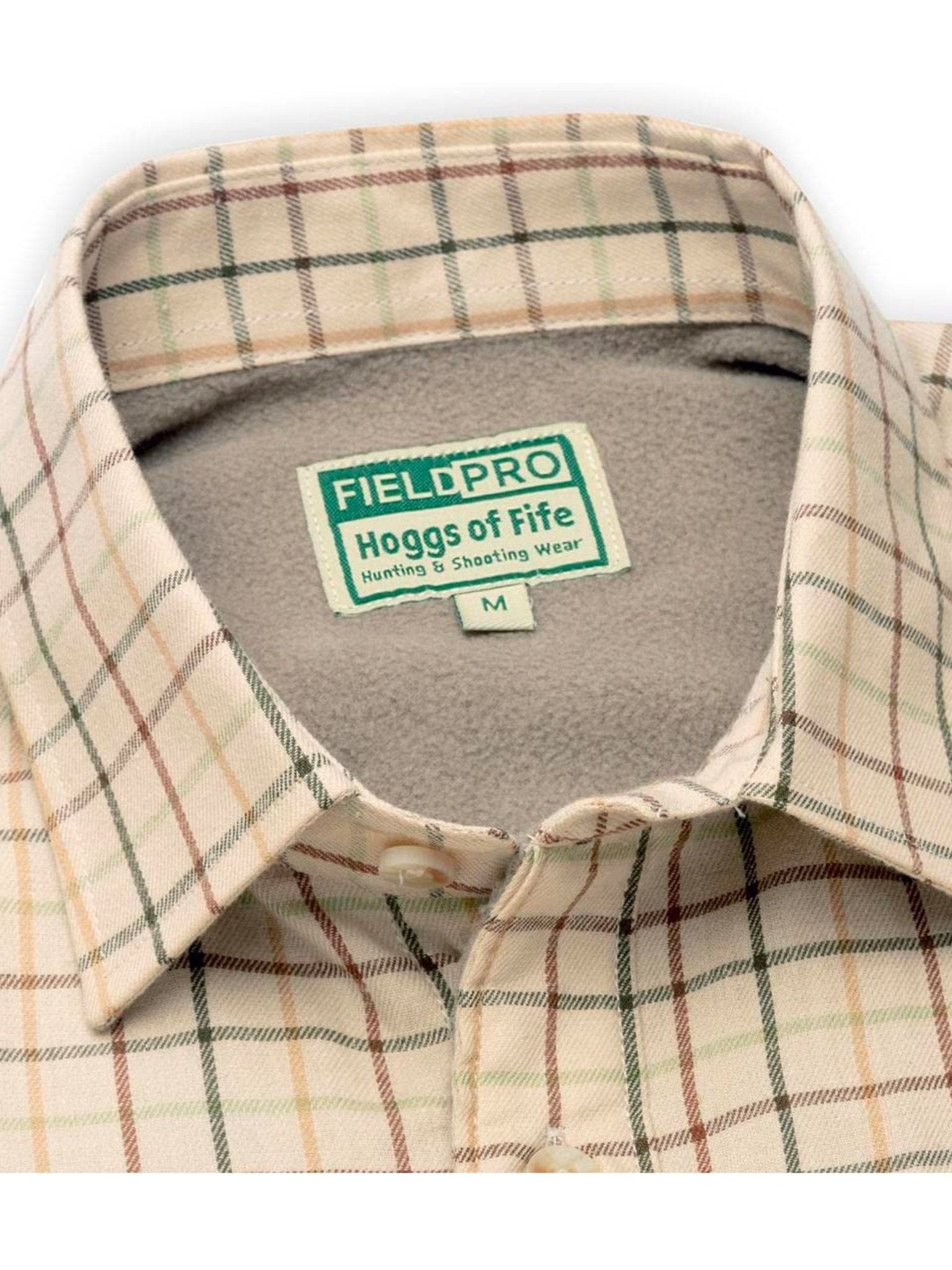 Hoggs of Fife - Men Fleece Lined / Mens Shirt Long sleeve micro fleece Check Birch