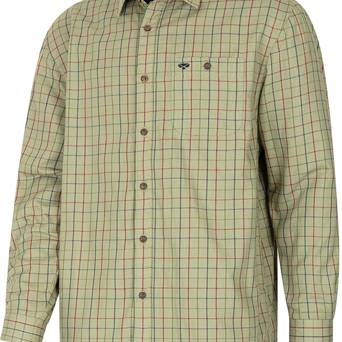 Camicia Hoggs Of Fife Bark - Uomo Con Fodera Fleece Navy/brown