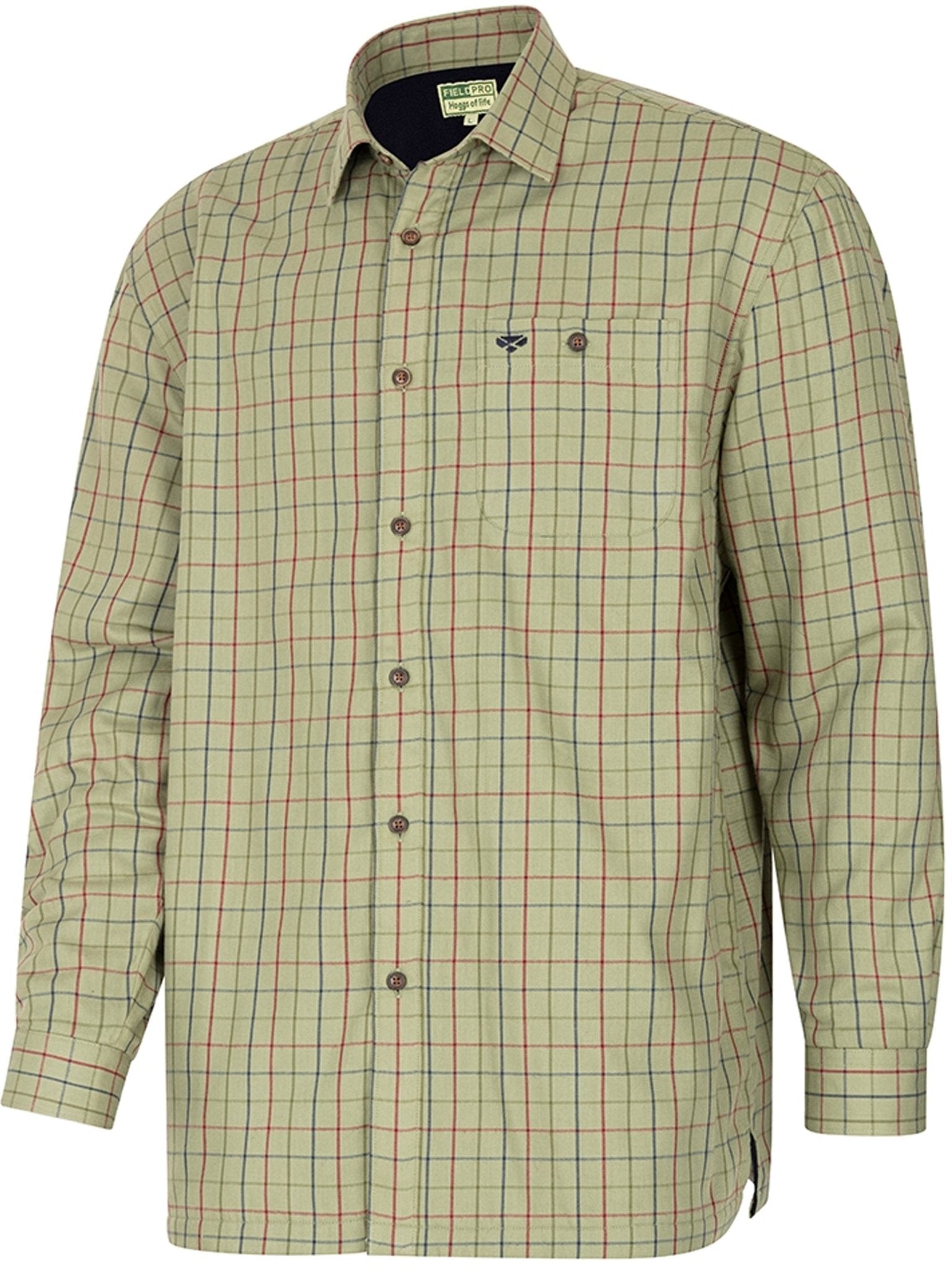 Hoggs of Fife - Men Sleeve lined Shirt, Long sleeve Micro Fleece Lined - Boxwood