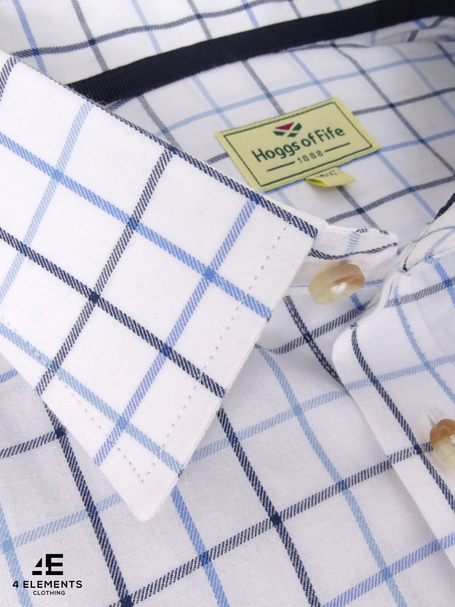 Hoggs of Fife - Mens Check Long Sleeve shirt, Tattersall Mens Shirt - Viscount