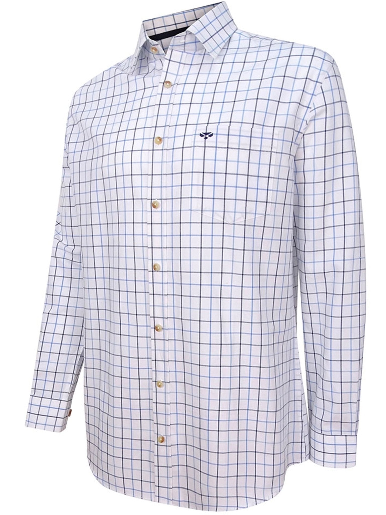 Hoggs of Fife - Mens Check Long Sleeve shirt, Tattersall Mens Shirt - Viscount