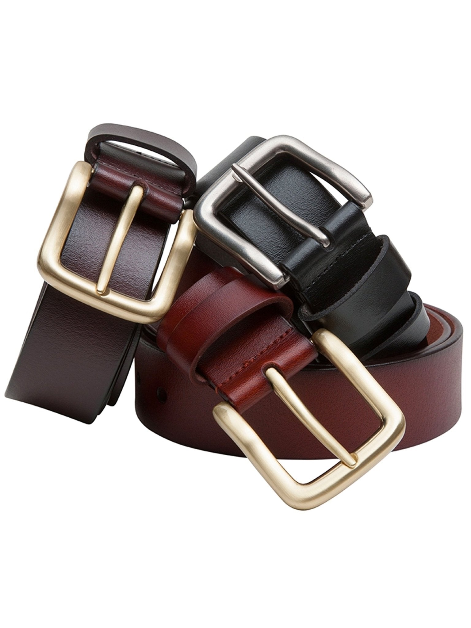 Hoggs of Fife - Mens Leather Belt / 37mm Metal Buckle Leather belts for men