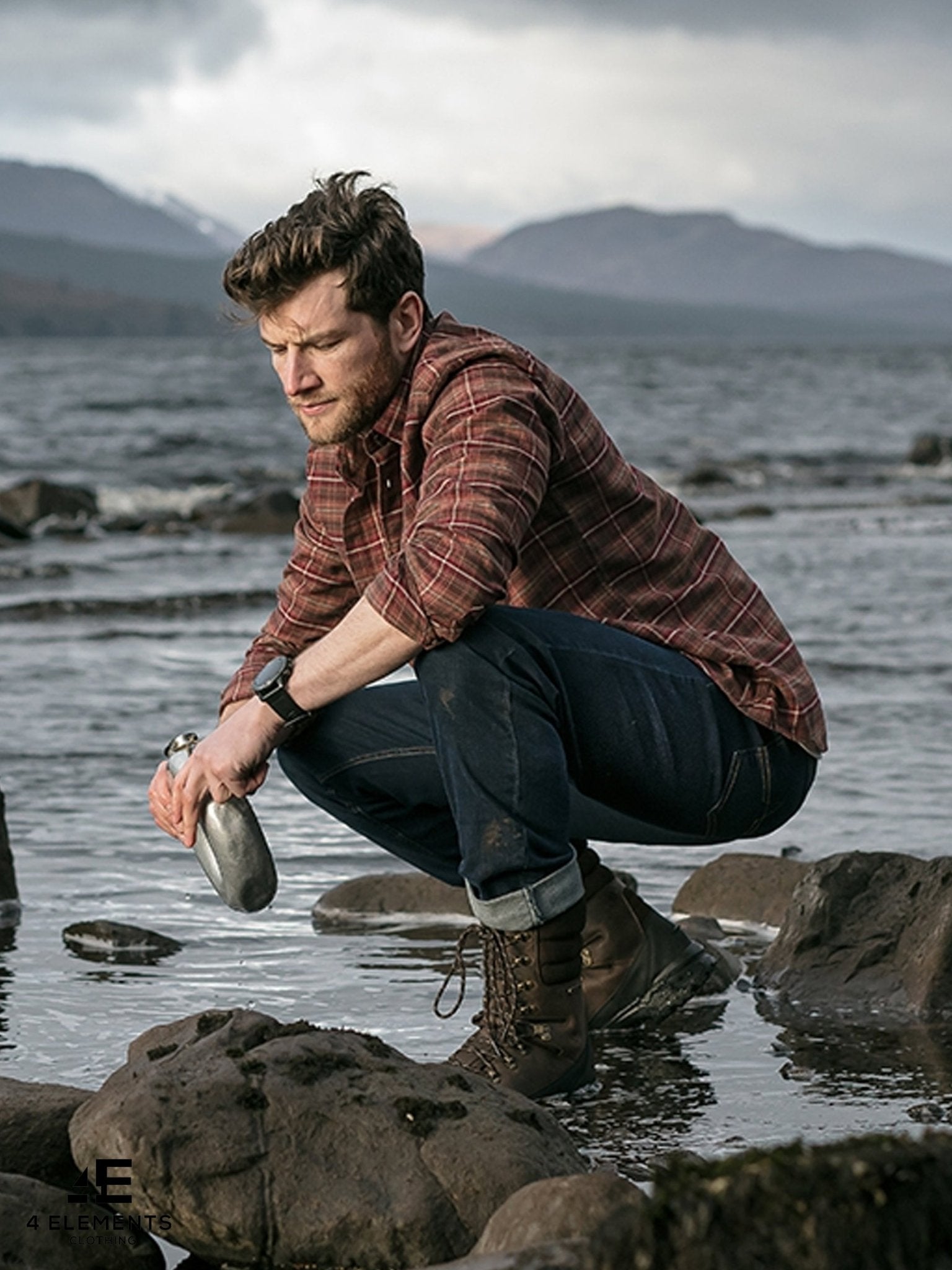 Hoggs of Fife - Mens Long Sleeve check shirt / Country sport Check Luxury Shirt