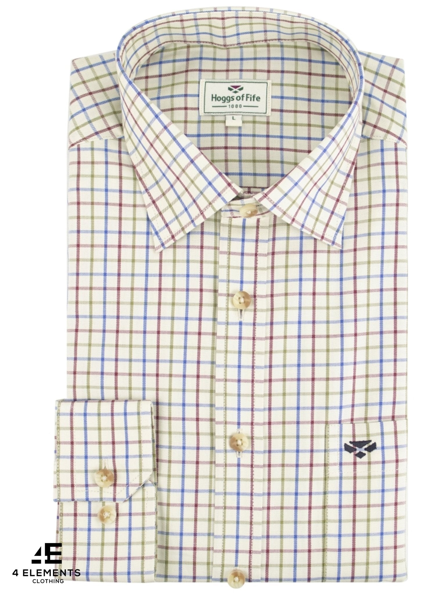 Hoggs of Fife - Mens Shirt / Long sleeve check shirt - country casual style - Inverness shirt