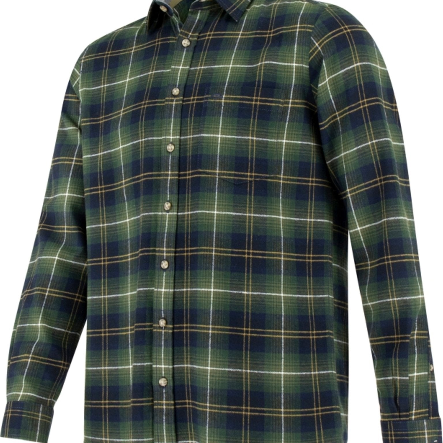 4elementsclothingHoggs of FifeHoggs of Fife - Mens Shirt, Long Sleeve Flannel Check Shirt - Pitmedden Country shirtShirtPITM/GR/1