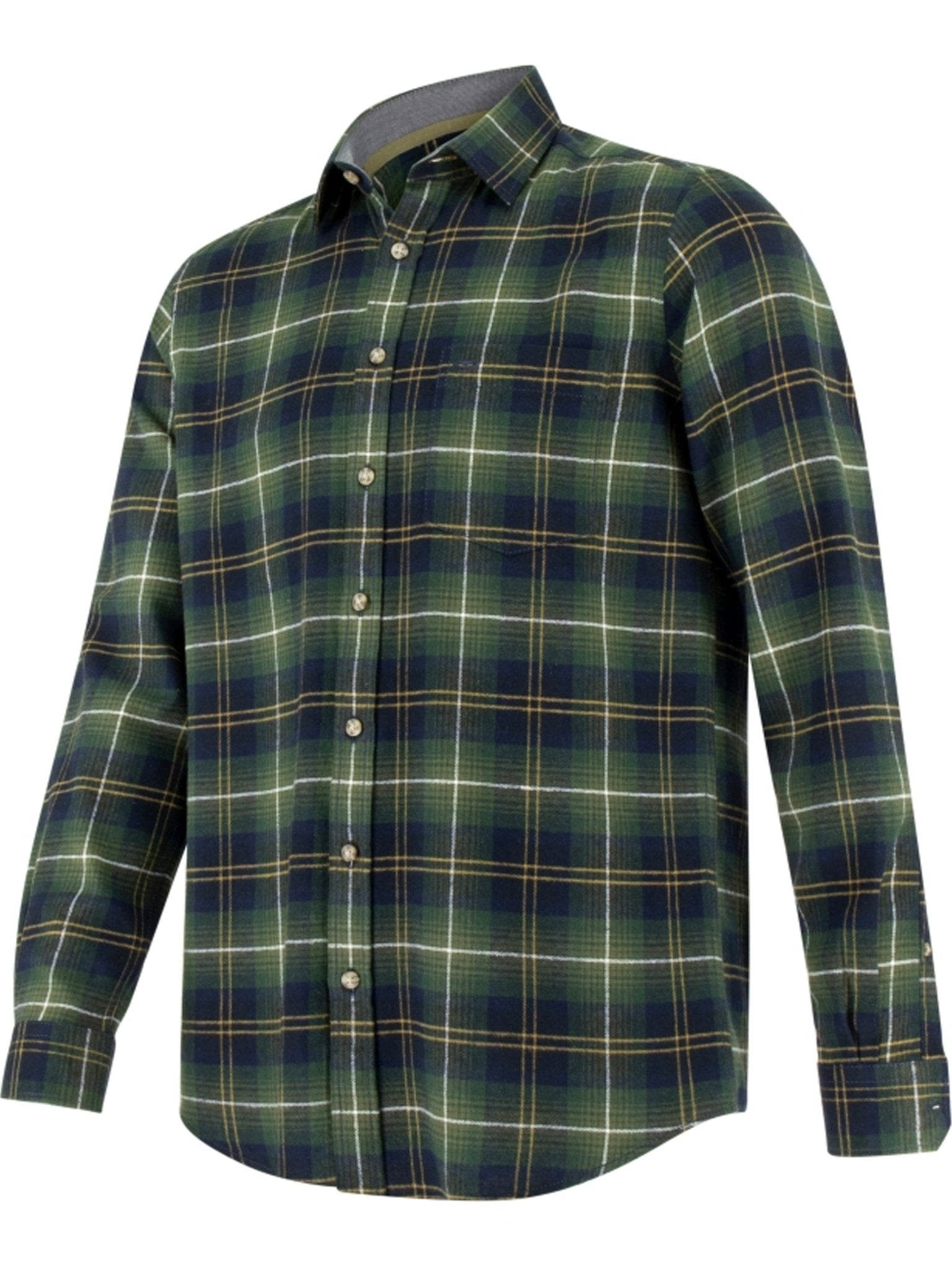 4elementsclothingHoggs of FifeHoggs of Fife - Mens Shirt, Long Sleeve Flannel Check Shirt - Pitmedden Country shirtShirtPITM/GR/1