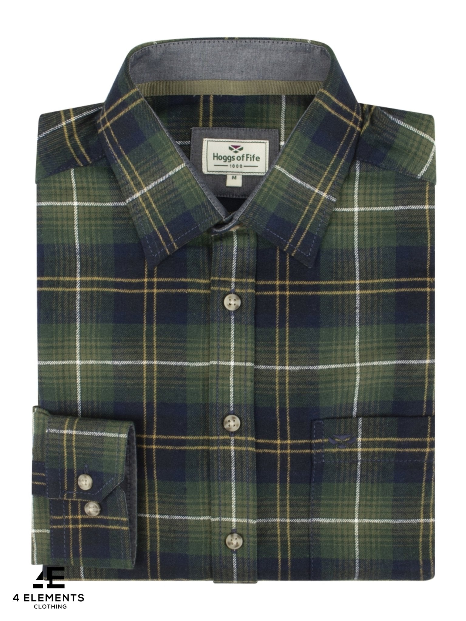 Hoggs of Fife - Pitmedden Country Check Shirt, Long Sleeve Flannel Mens Shirt Hoggs of Fife