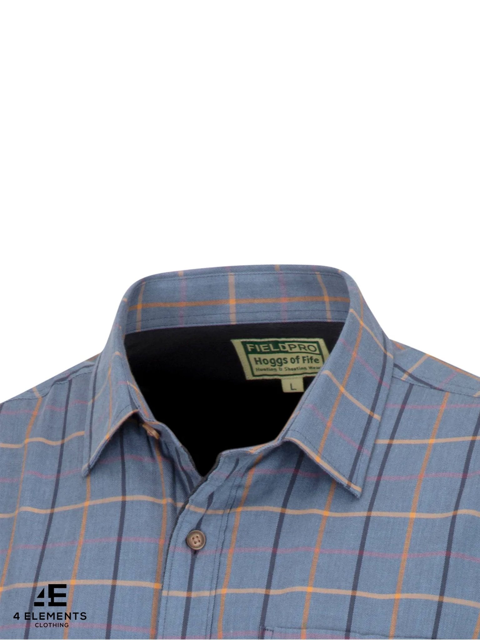 Hoggs of Fife - Mens Shirt Micro Fleece Lined Long sleeve shirt - Blackthorn Blue