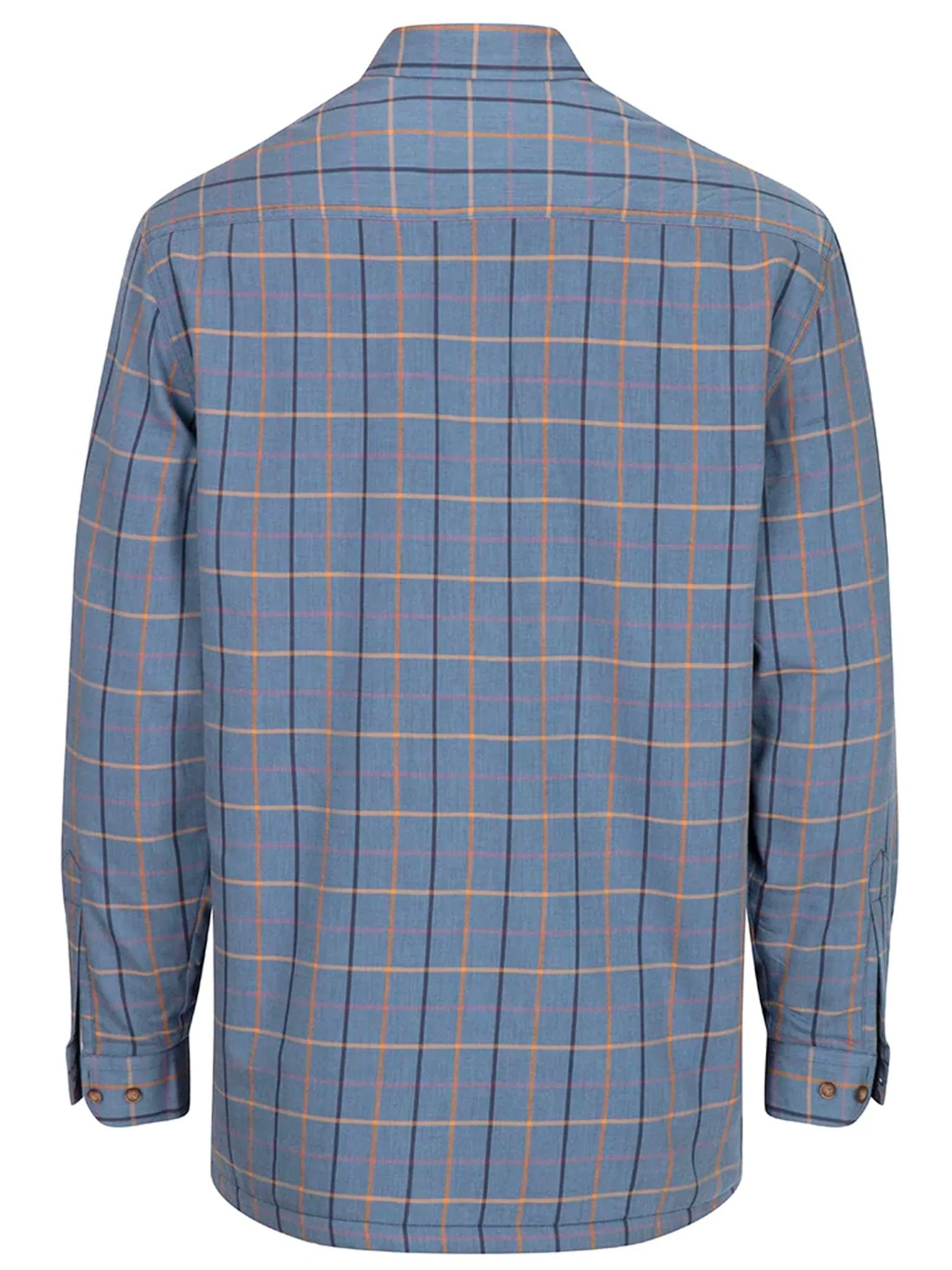 Hoggs of Fife - Mens Shirt Micro Fleece Lined Long sleeve shirt - Blackthorn Blue