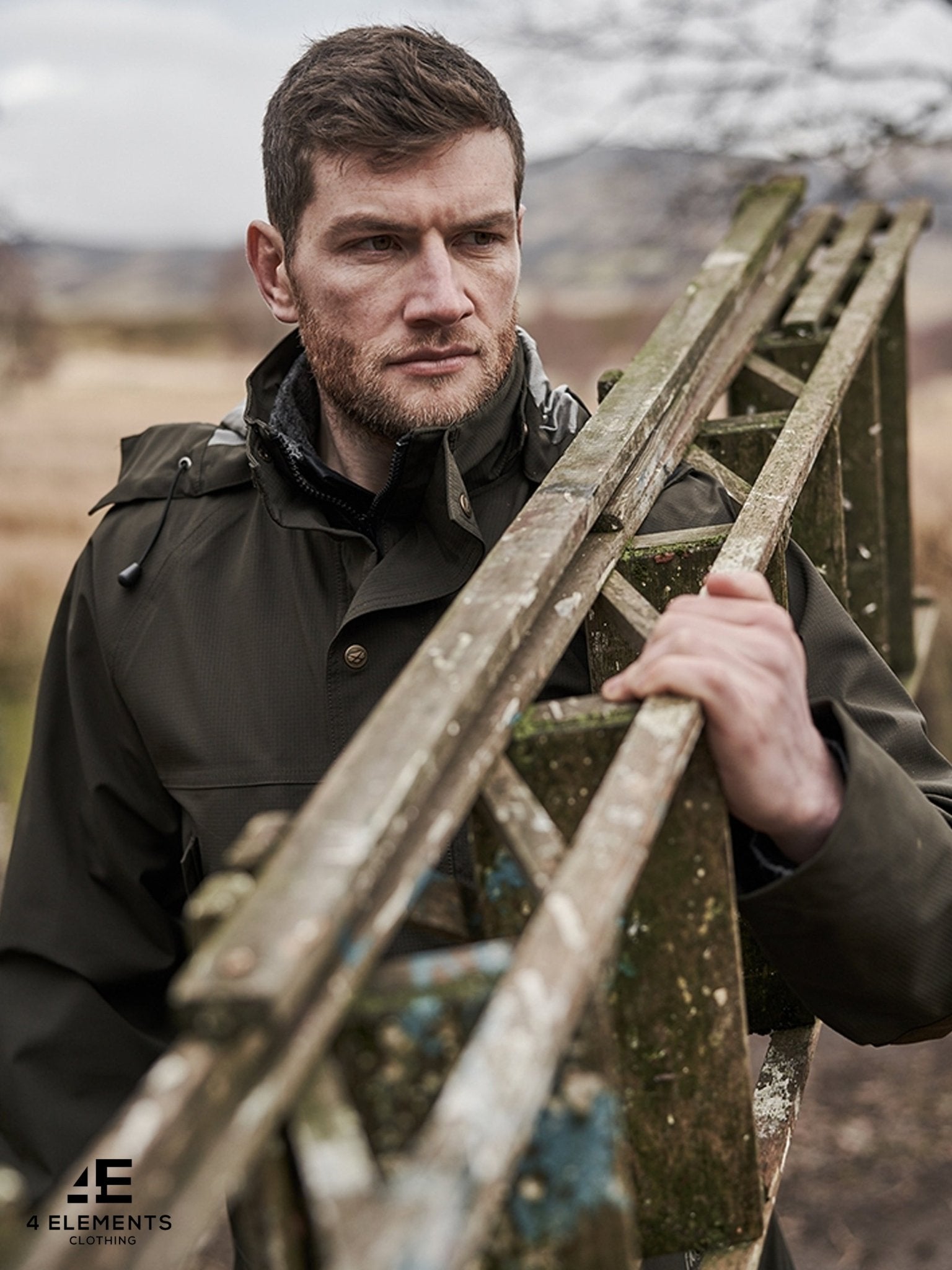 Hoggs of Fife - Mens Waterproof Jacket / Green King reinforced waterproof coat