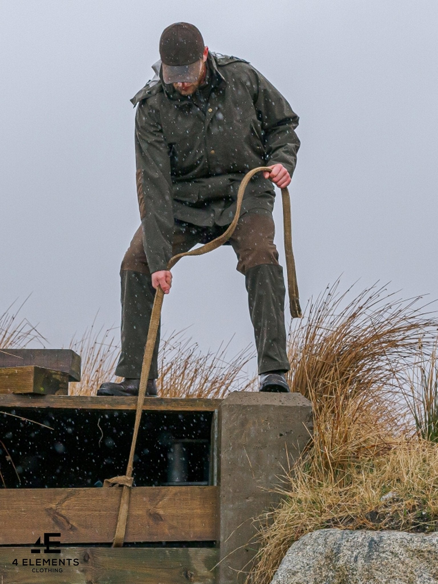 Hoggs of Fife - Mens Waterproof Jacket / Green King reinforced waterproof coat