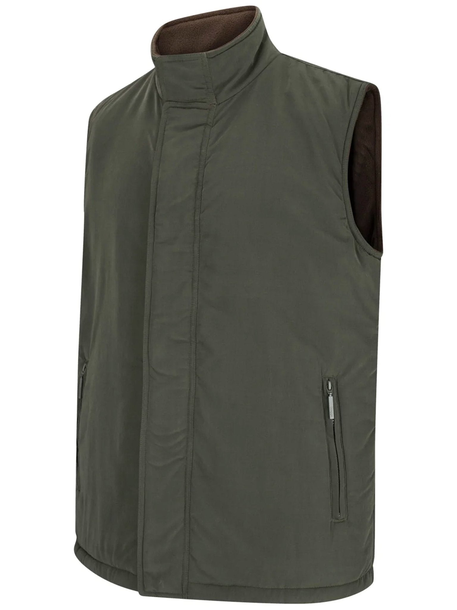 Hoggs of Fife - Reversible Gilet / Body warmer microfleece - Green / brown - The Breezer