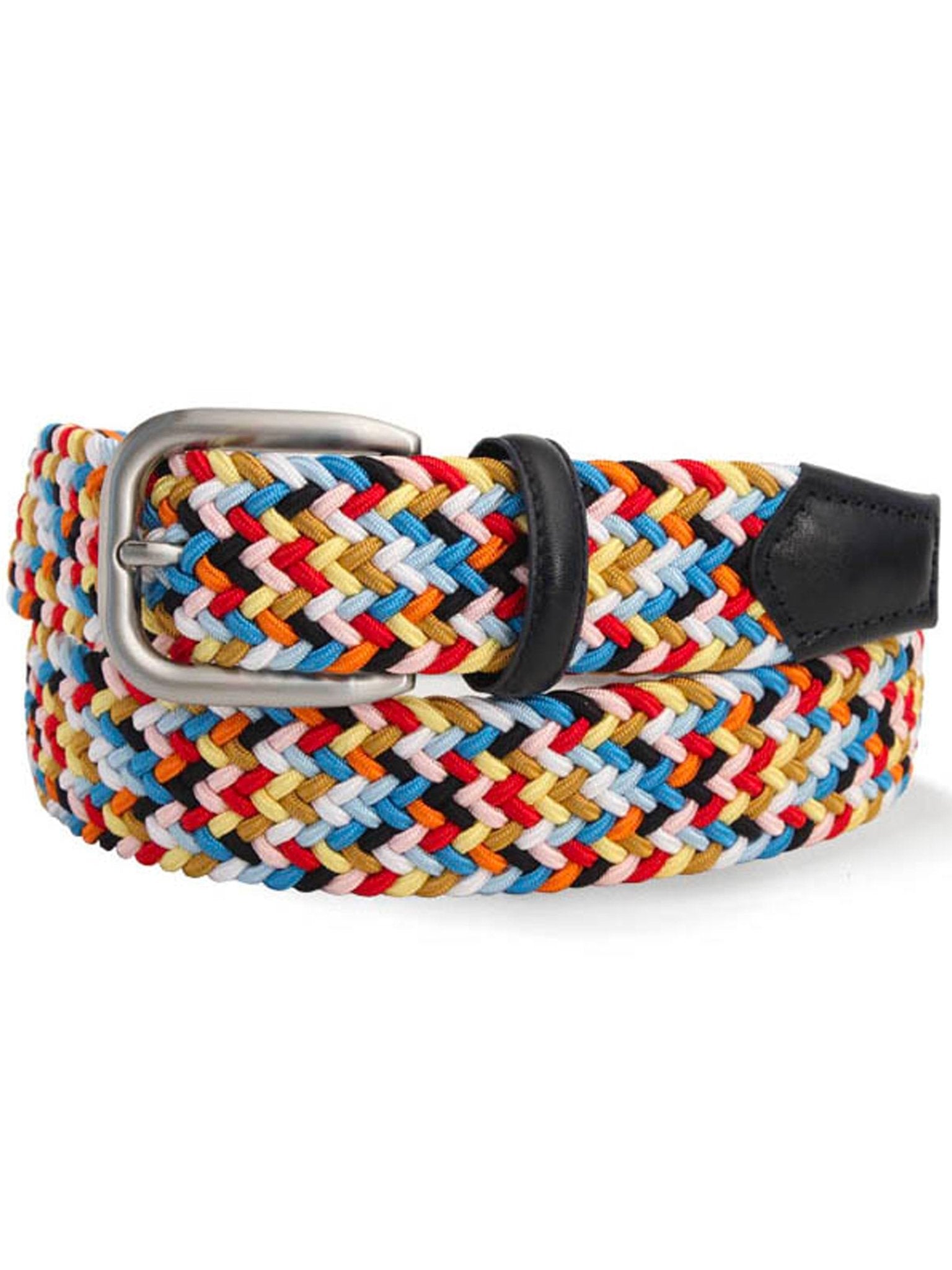 Robert Charles Belts - 1005 Cotton Blend Leather Mens belt Multi - 35mm width - Made in Italy