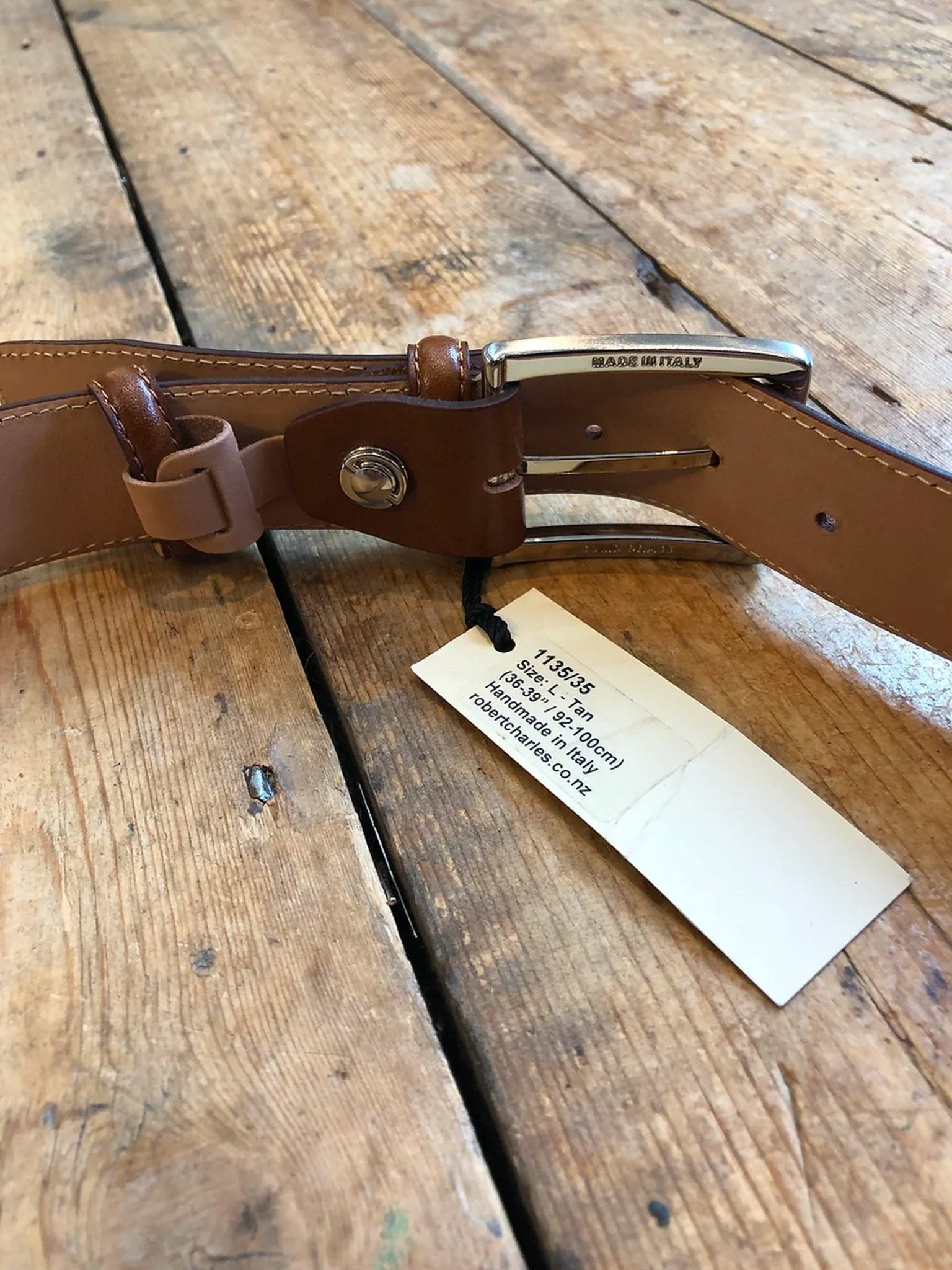 Robert Charles Belts - 1135 Mens Belt - 35mm Made in Italy - 100% Leather